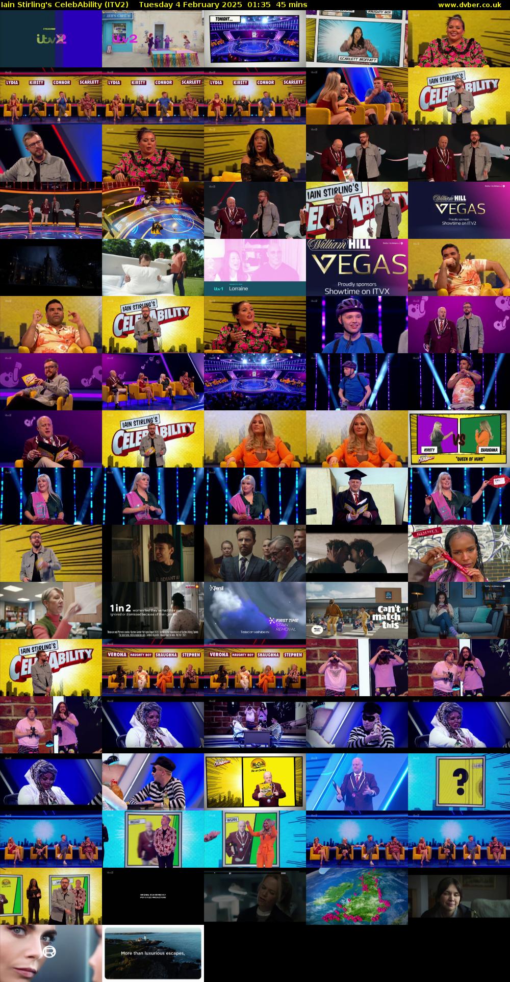 Iain Stirling's CelebAbility (ITV2) Tuesday 4 February 2025 01:35 - 02:20