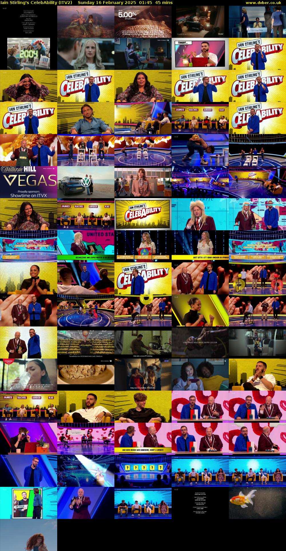 Iain Stirling's CelebAbility (ITV2) Sunday 16 February 2025 01:45 - 02:30