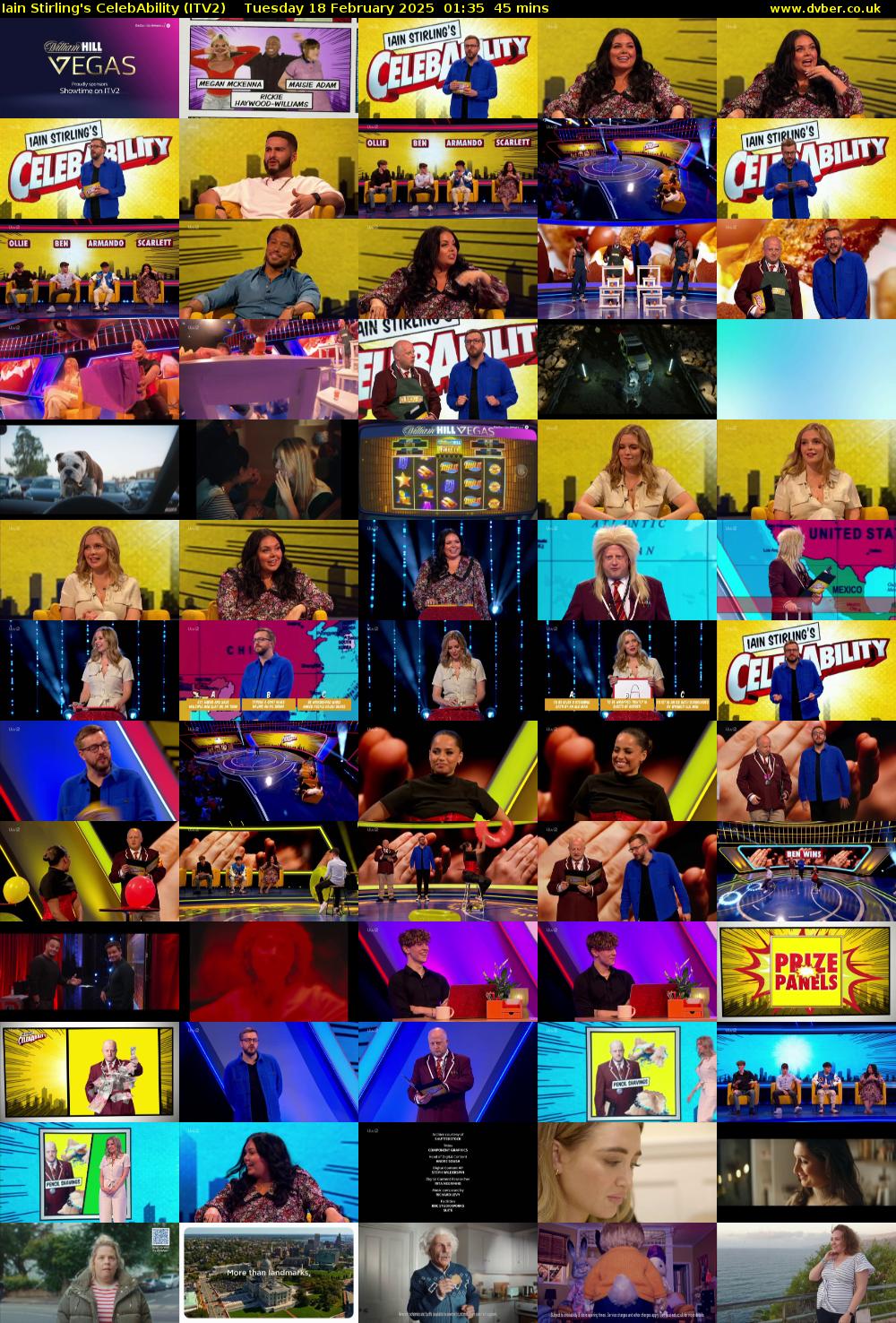 Iain Stirling's CelebAbility (ITV2) Tuesday 18 February 2025 01:35 - 02:20