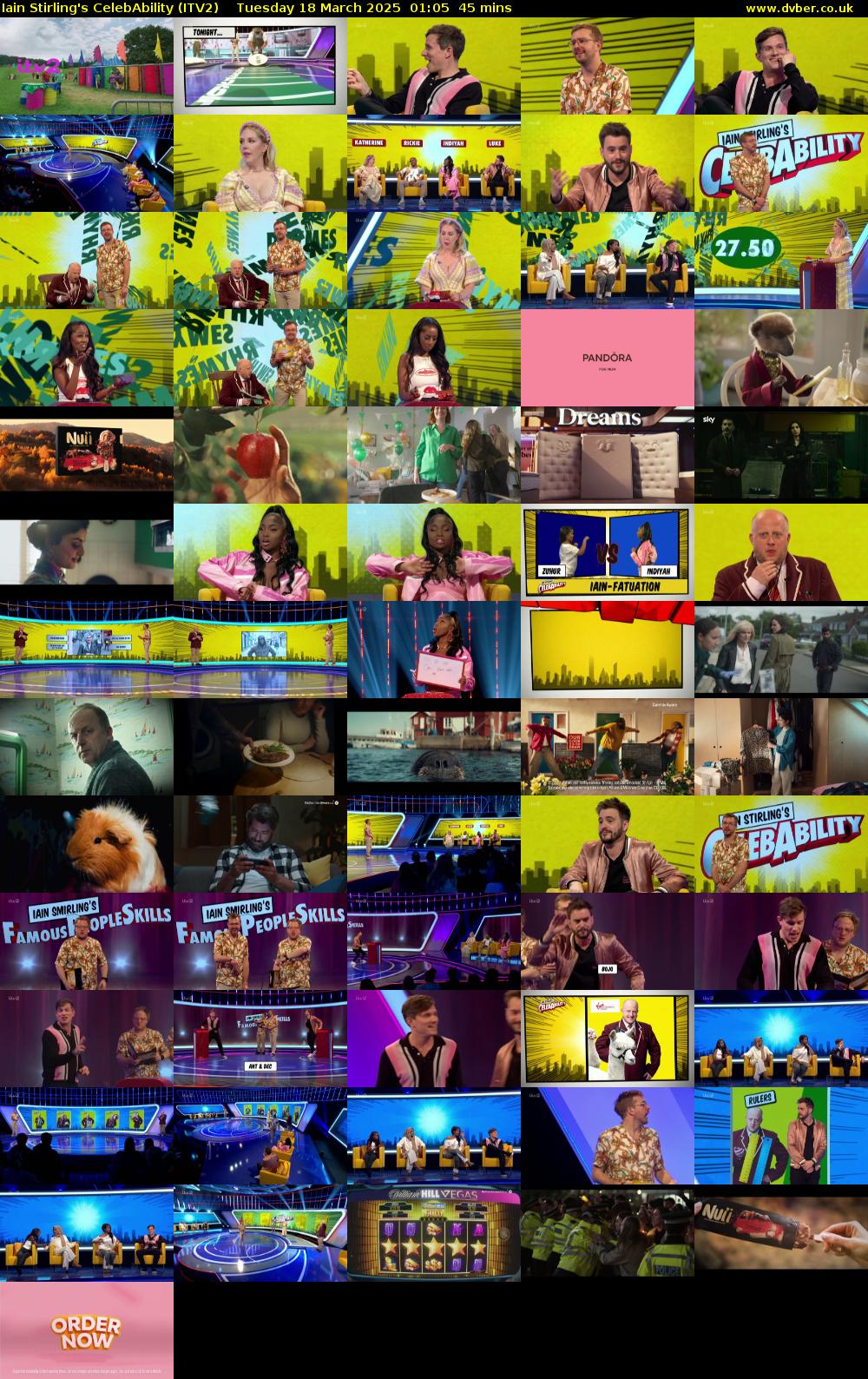 Iain Stirling's CelebAbility (ITV2) Tuesday 18 March 2025 01:05 - 01:50