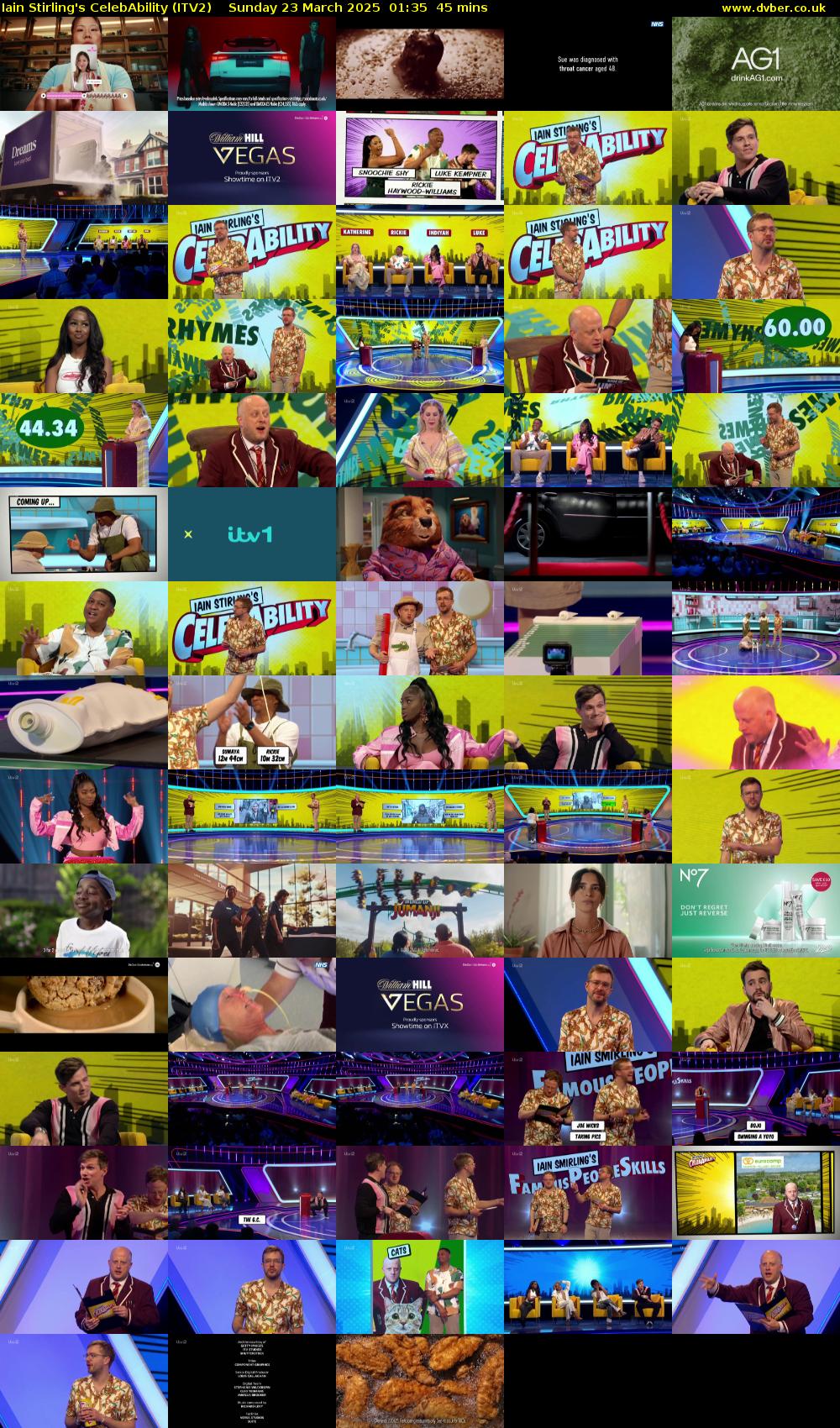 Iain Stirling's CelebAbility (ITV2) Sunday 23 March 2025 01:35 - 02:20