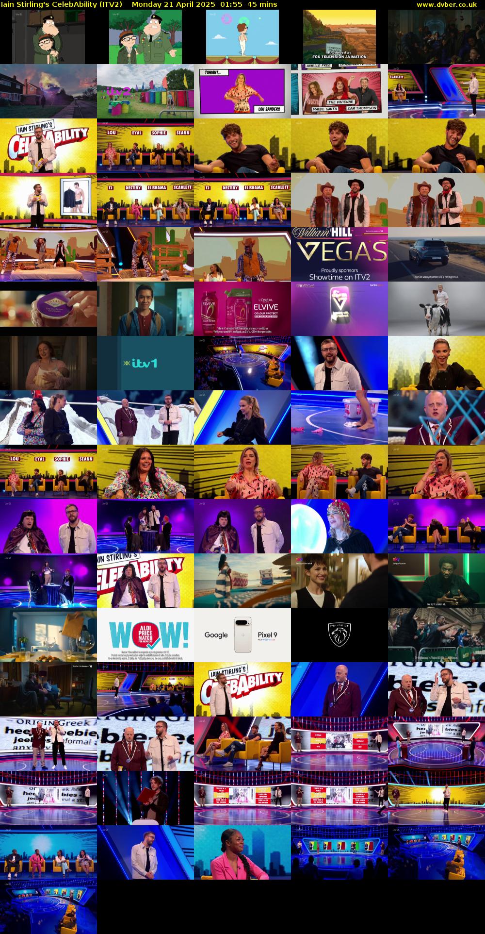 Iain Stirling's CelebAbility (ITV2) Monday 21 April 2025 01:55 - 02:40