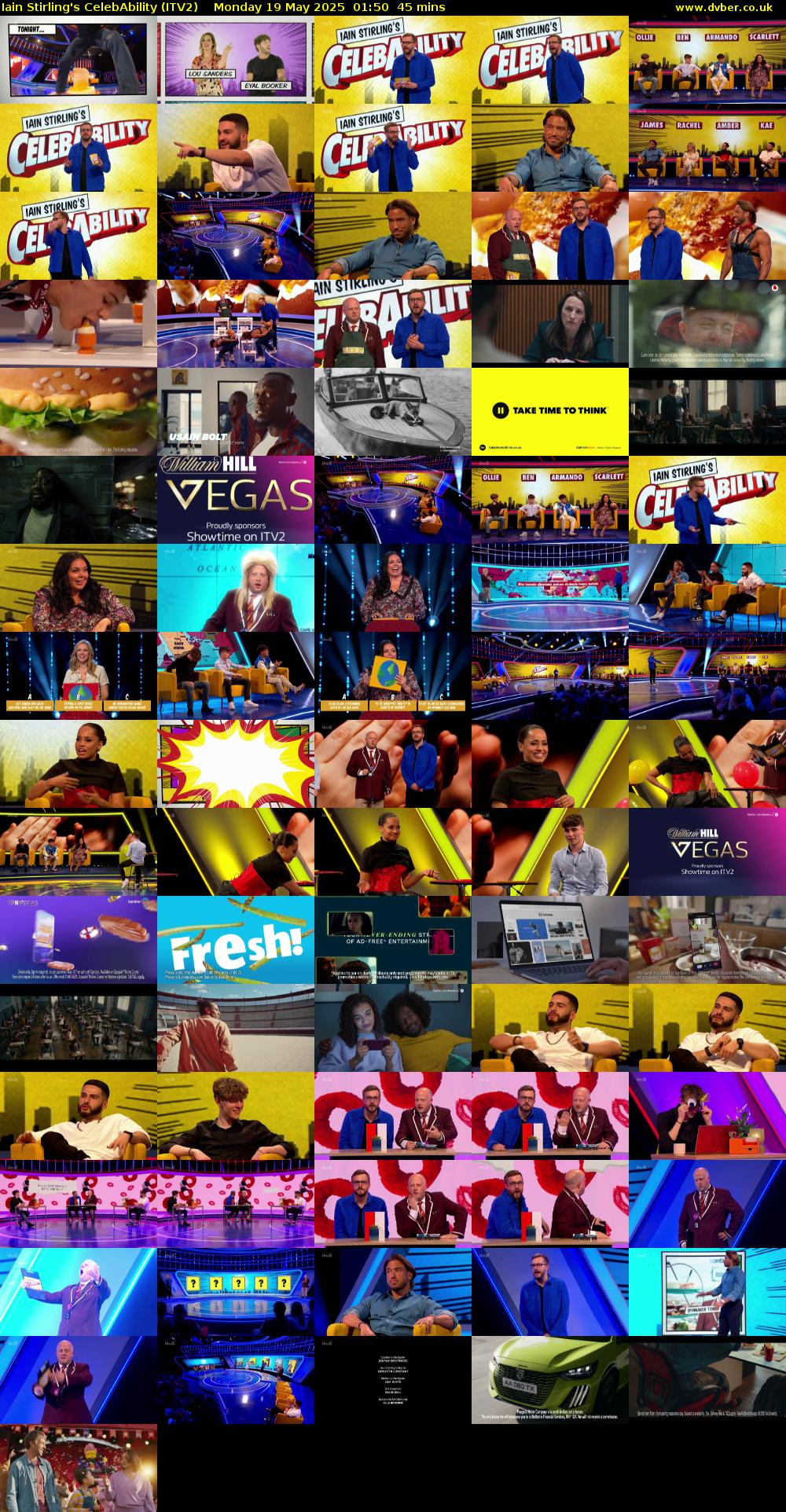 Iain Stirling's CelebAbility (ITV2) Monday 19 May 2025 01:50 - 02:35