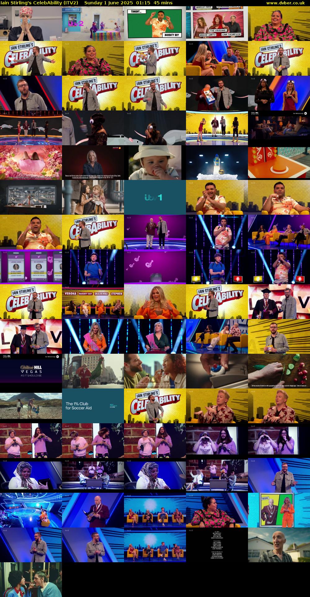 Iain Stirling's CelebAbility (ITV2) Sunday 1 June 2025 01:15 - 02:00