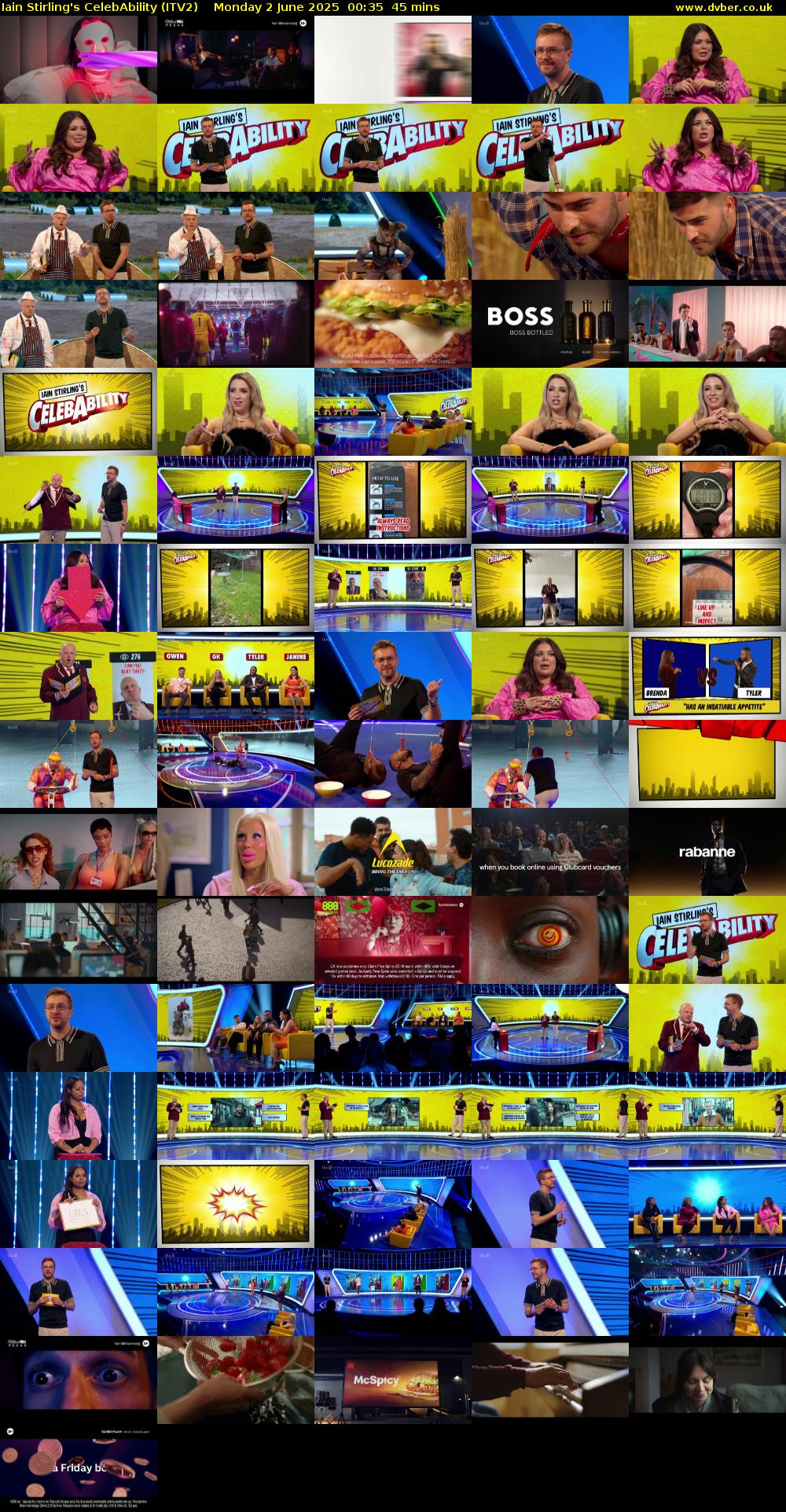 Iain Stirling's CelebAbility (ITV2) Monday 2 June 2025 00:35 - 01:20