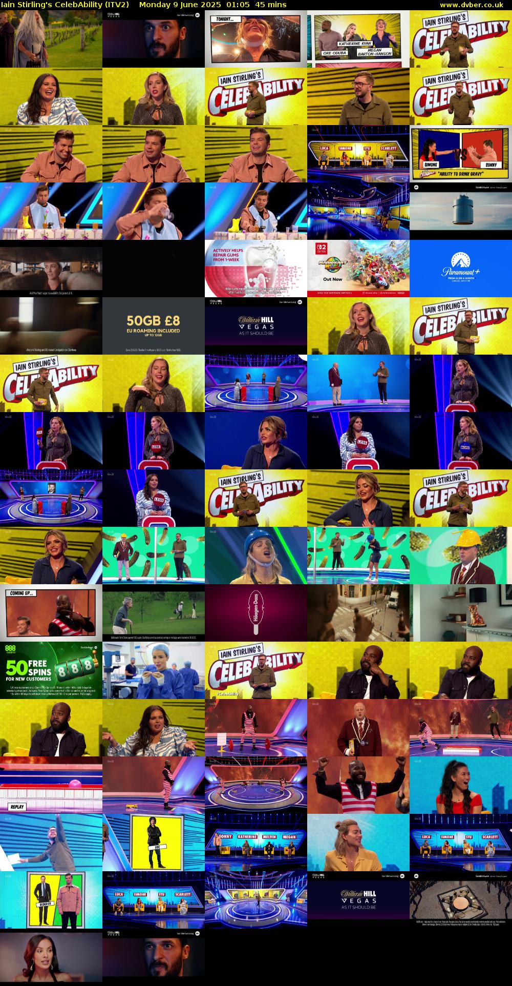 Iain Stirling's CelebAbility (ITV2) Monday 9 June 2025 01:05 - 01:50