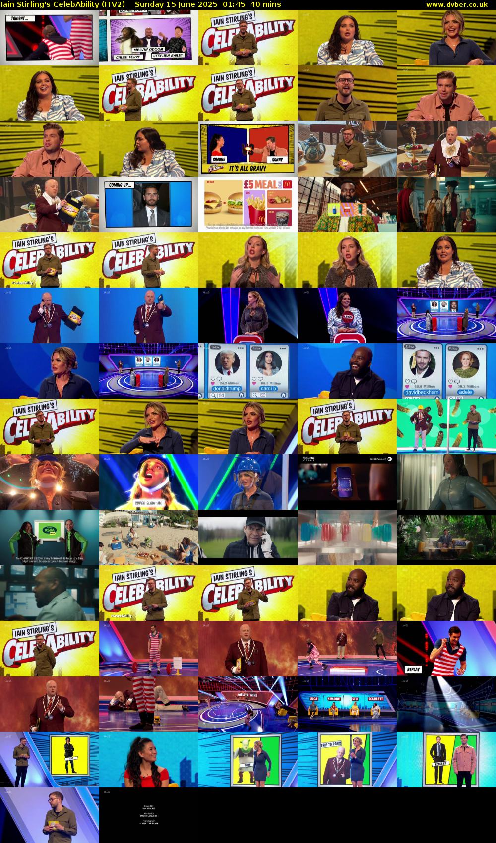 Iain Stirling's CelebAbility (ITV2) Sunday 15 June 2025 01:45 - 02:25