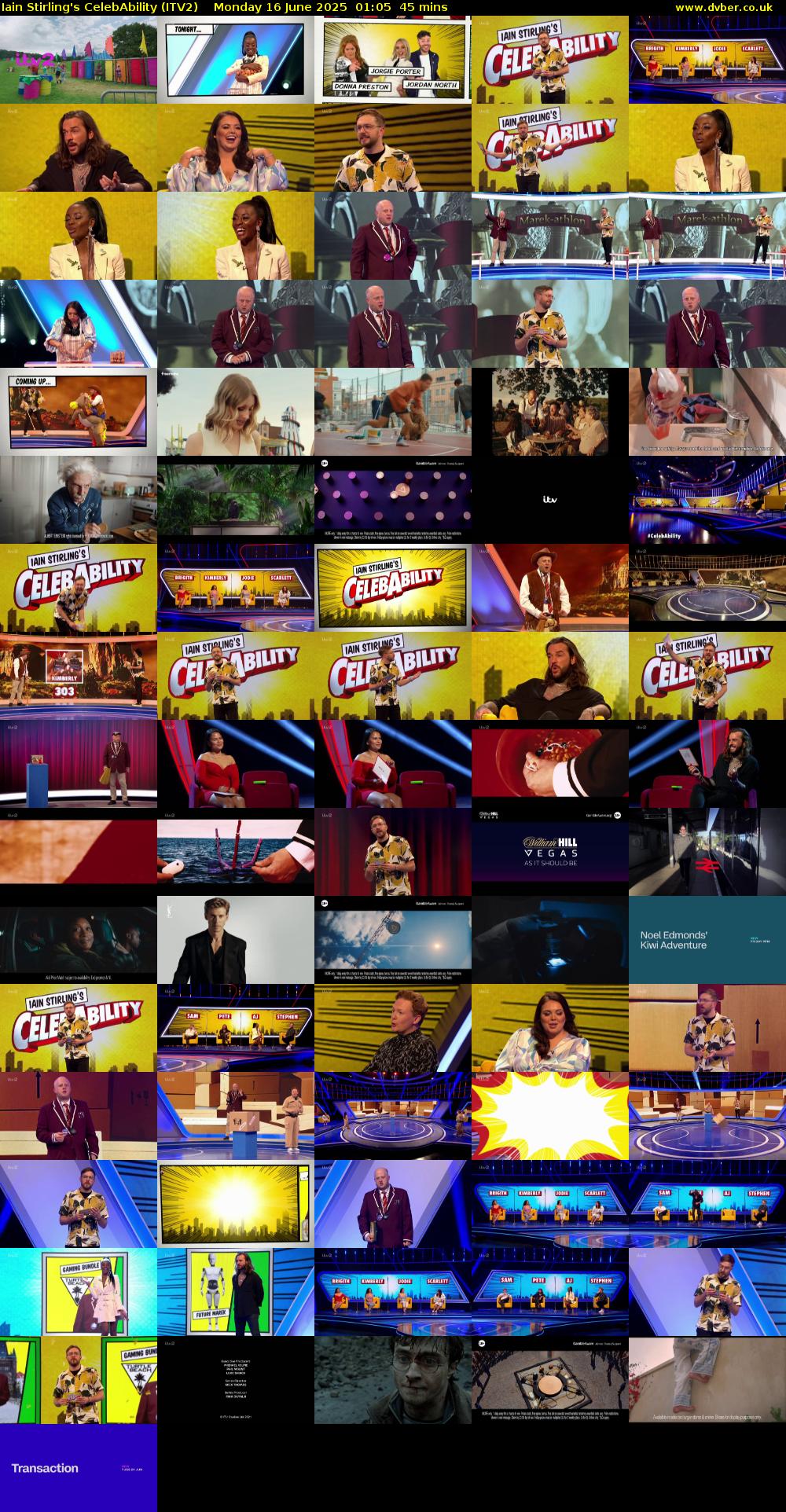 Iain Stirling's CelebAbility (ITV2) Monday 16 June 2025 01:05 - 01:50