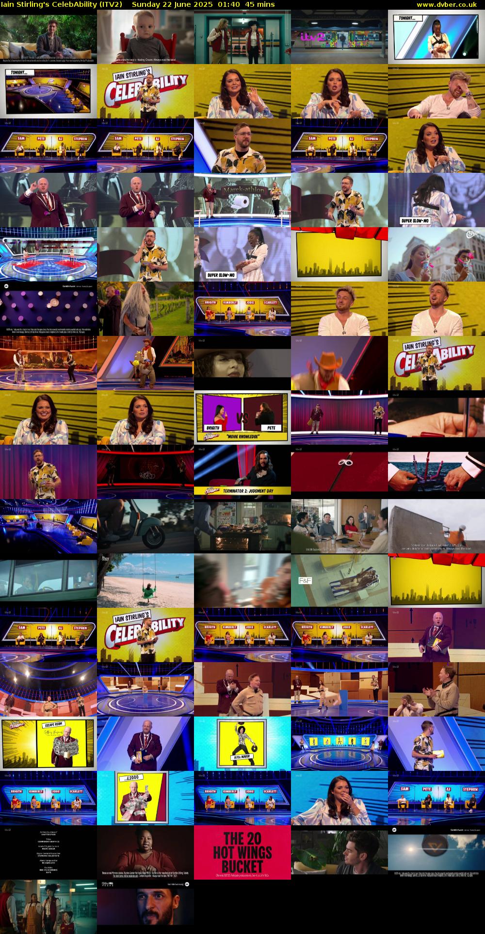 Iain Stirling's CelebAbility (ITV2) Sunday 22 June 2025 01:40 - 02:25