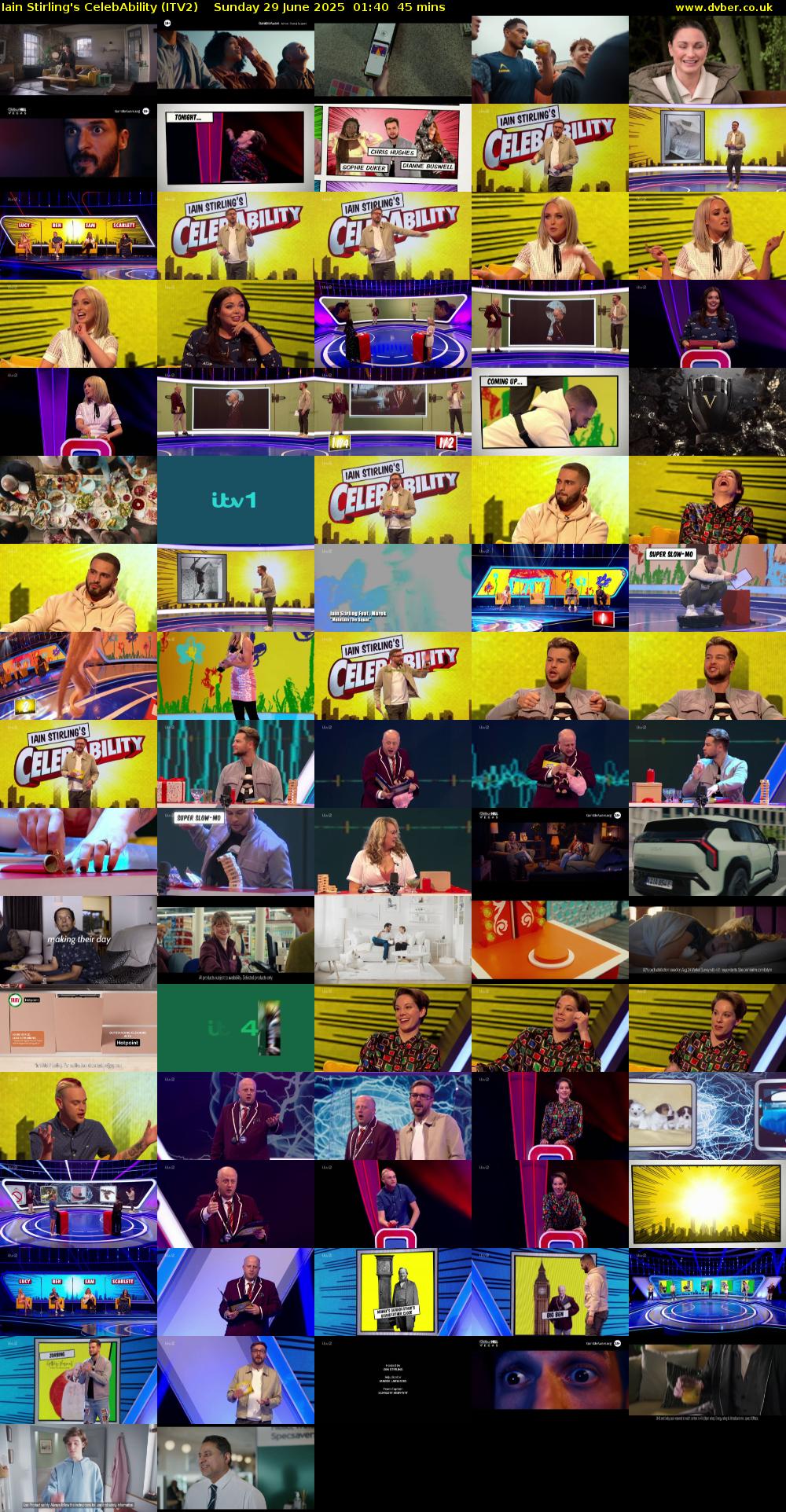 Iain Stirling's CelebAbility (ITV2) Sunday 29 June 2025 01:40 - 02:25