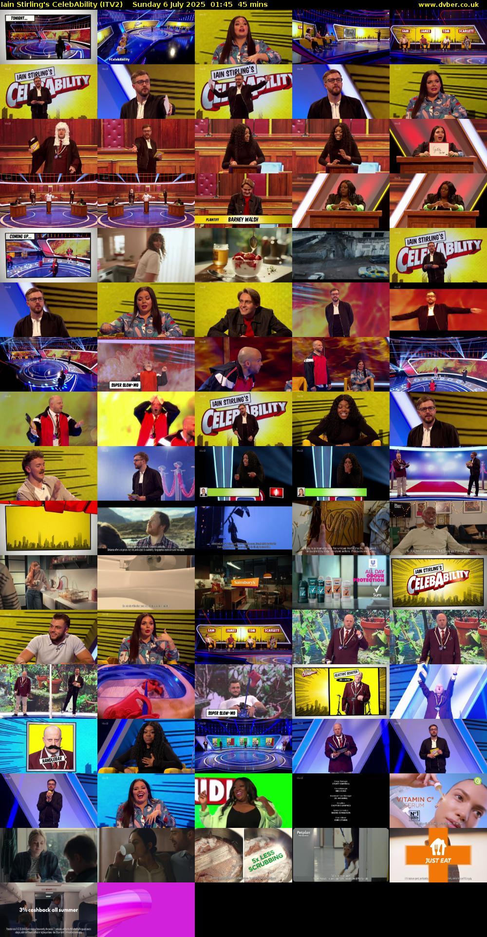 Iain Stirling's CelebAbility (ITV2) Sunday 6 July 2025 01:45 - 02:30