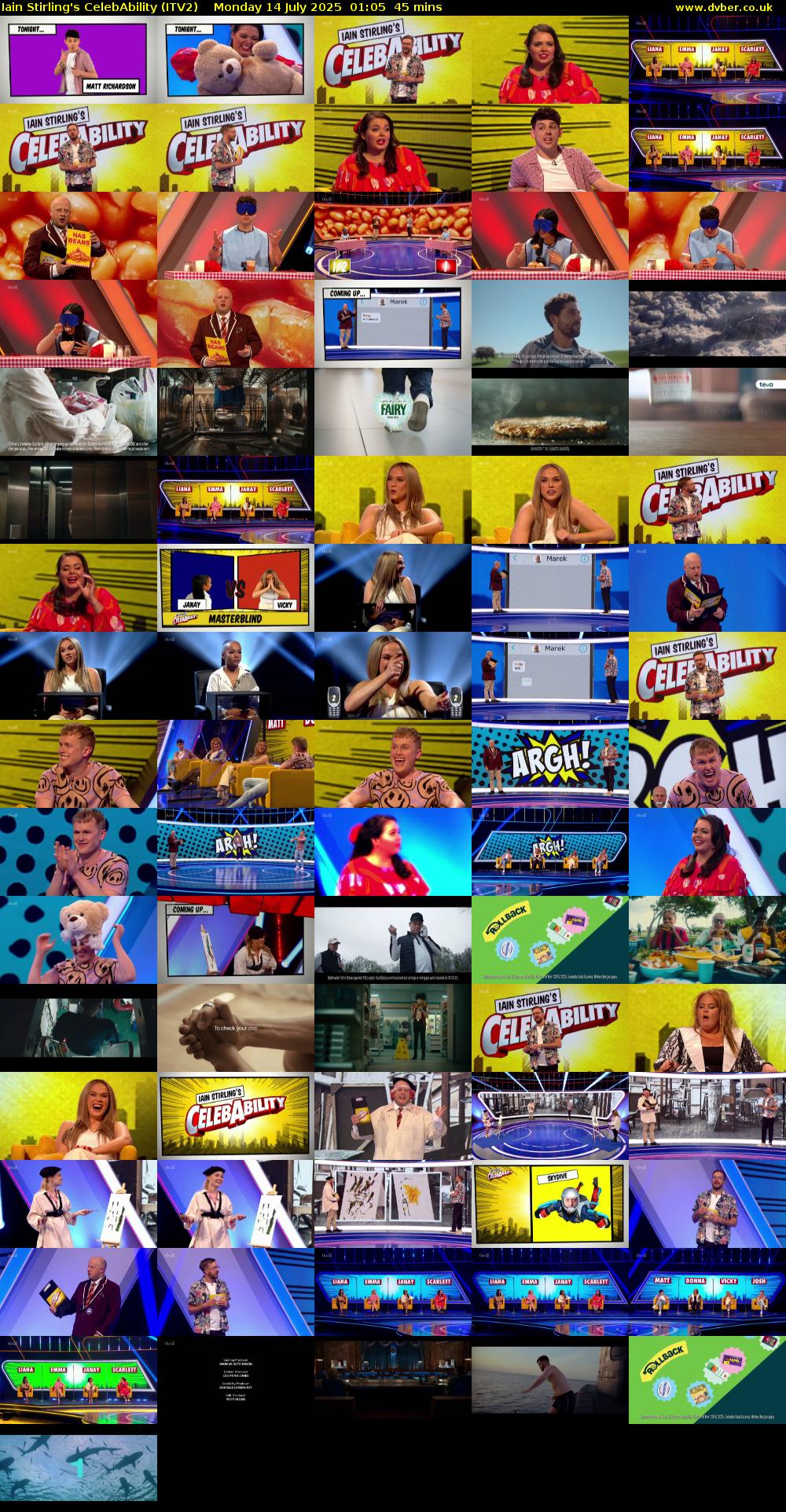 Iain Stirling's CelebAbility (ITV2) Monday 14 July 2025 01:05 - 01:50