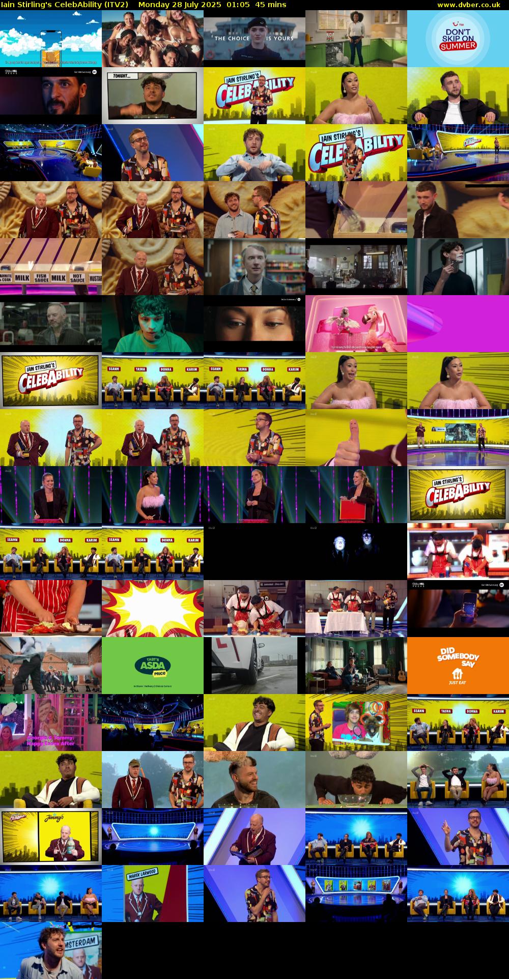 Iain Stirling's CelebAbility (ITV2) Monday 28 July 2025 01:05 - 01:50