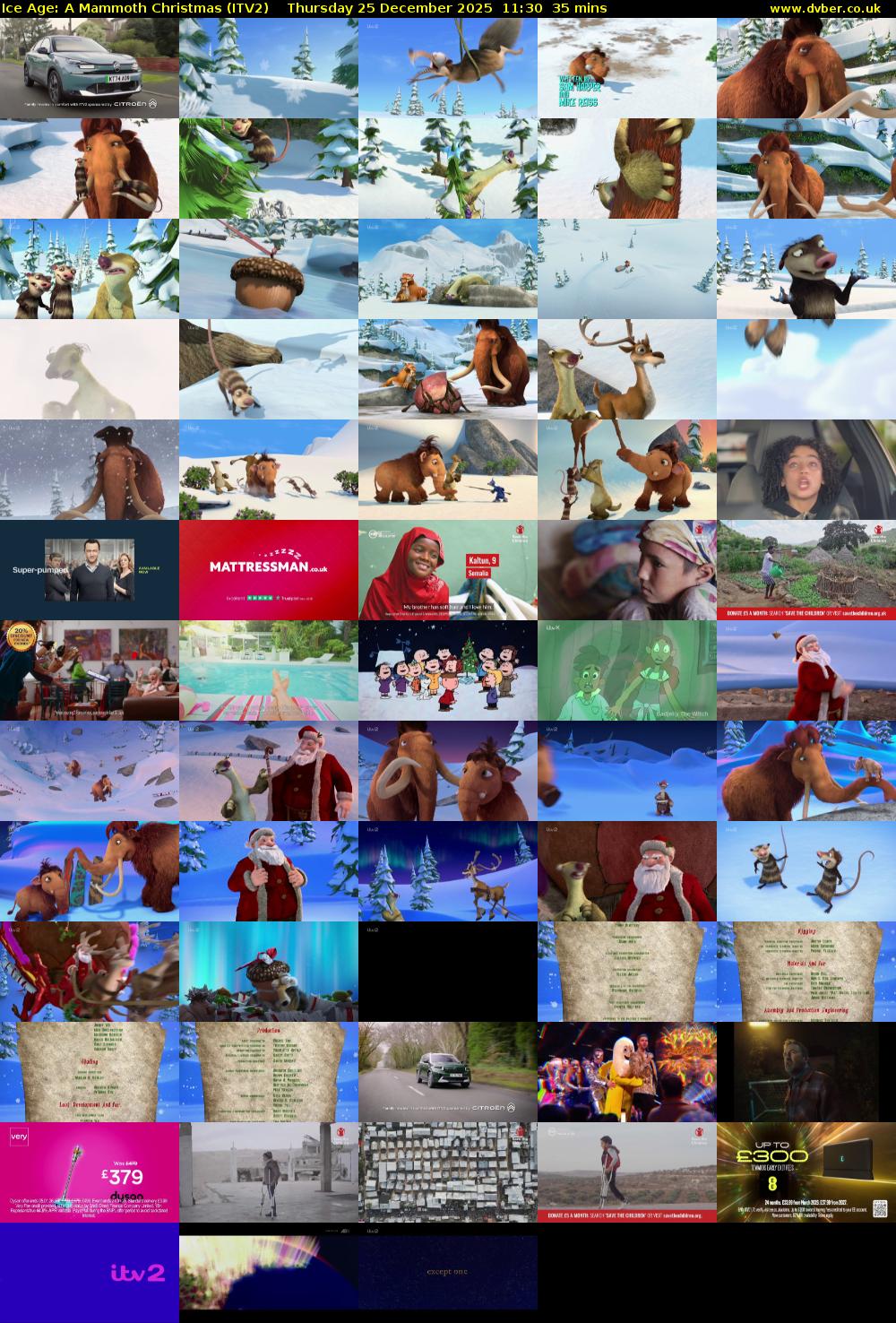 Ice Age: A Mammoth Christmas (ITV2) Thursday 25 December 2025 11:30 - 12:05
