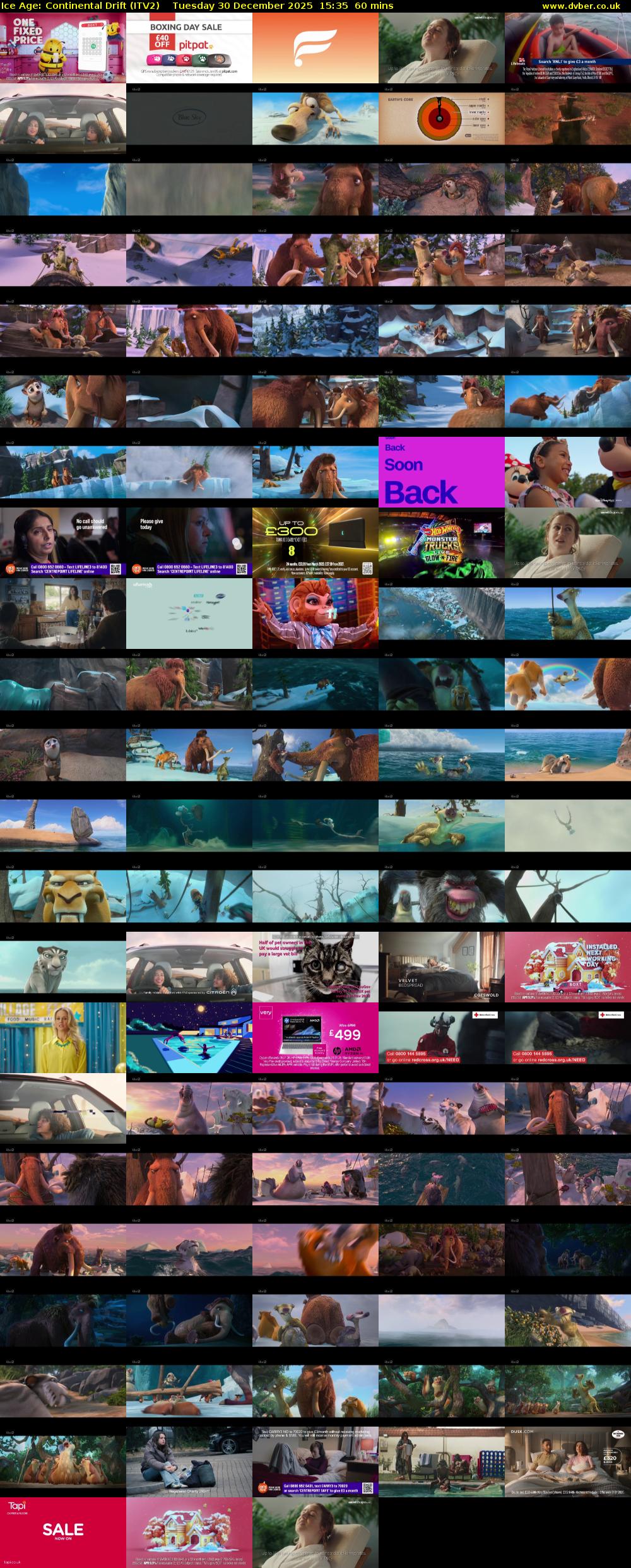 Ice Age: Continental Drift (ITV2) Tuesday 30 December 2025 15:35 - 16:35