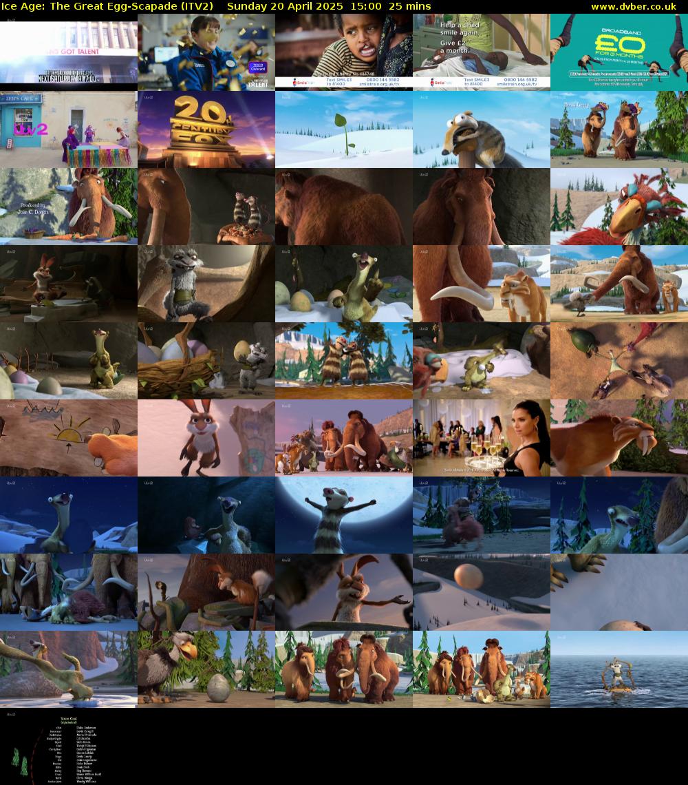 Ice Age: The Great Egg-Scapade (ITV2) Sunday 20 April 2025 15:00 - 15:25