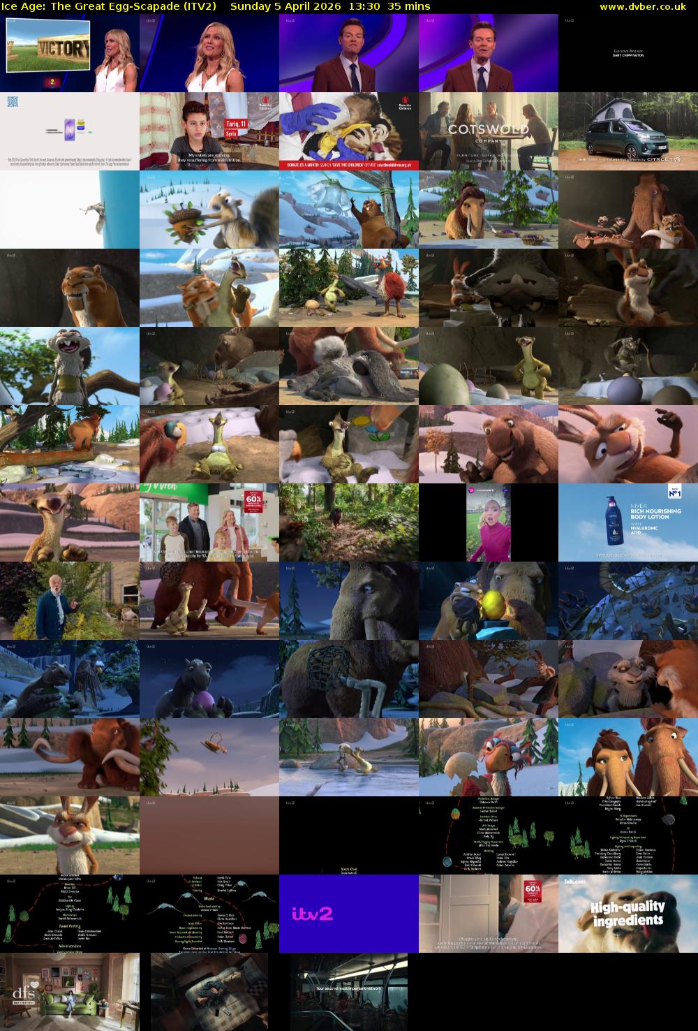 Ice Age: The Great Egg-Scapade (ITV2) Sunday 5 April 2026 13:30 - 14:05