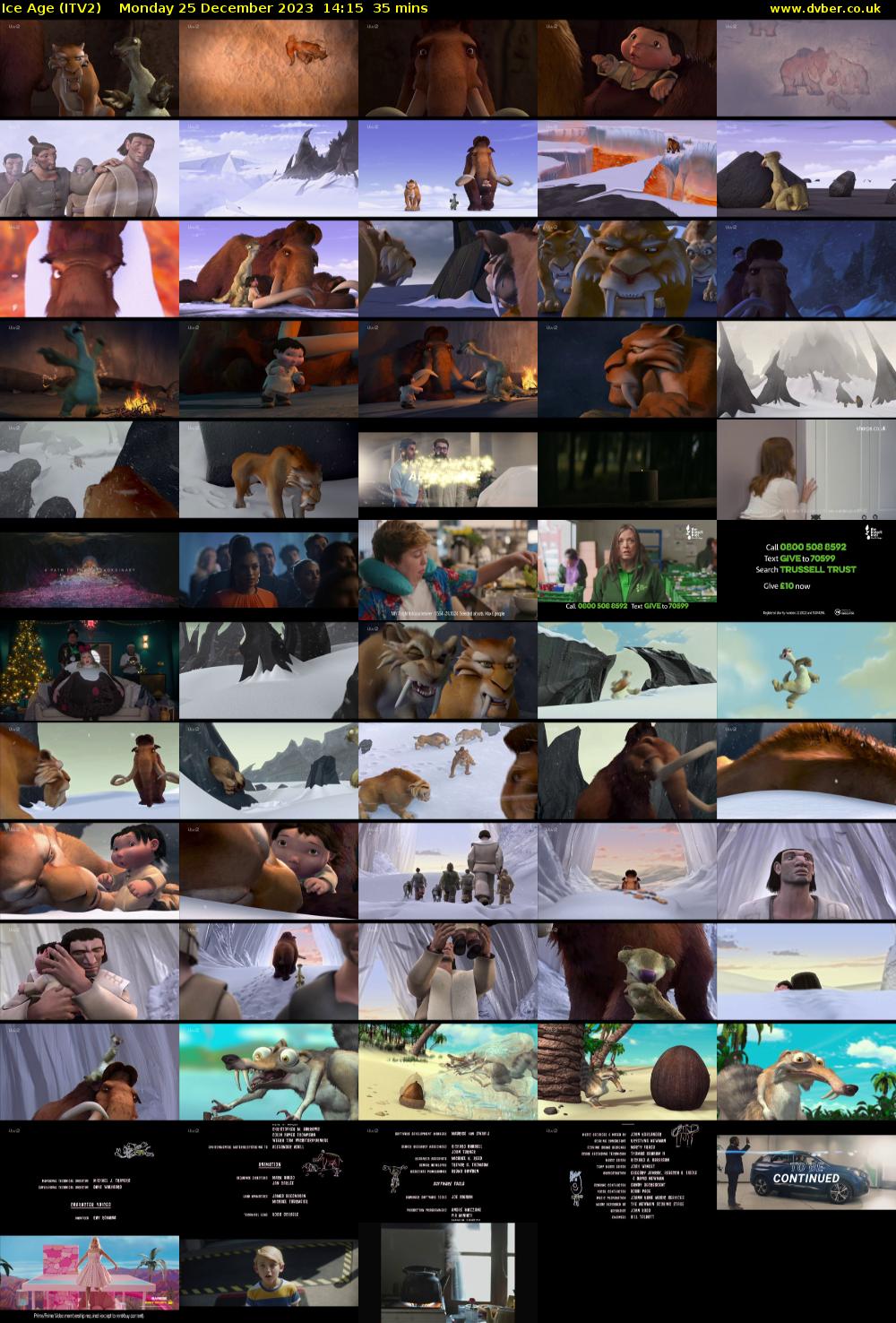 Ice Age (ITV2) Monday 25 December 2023 14:15 - 14:50