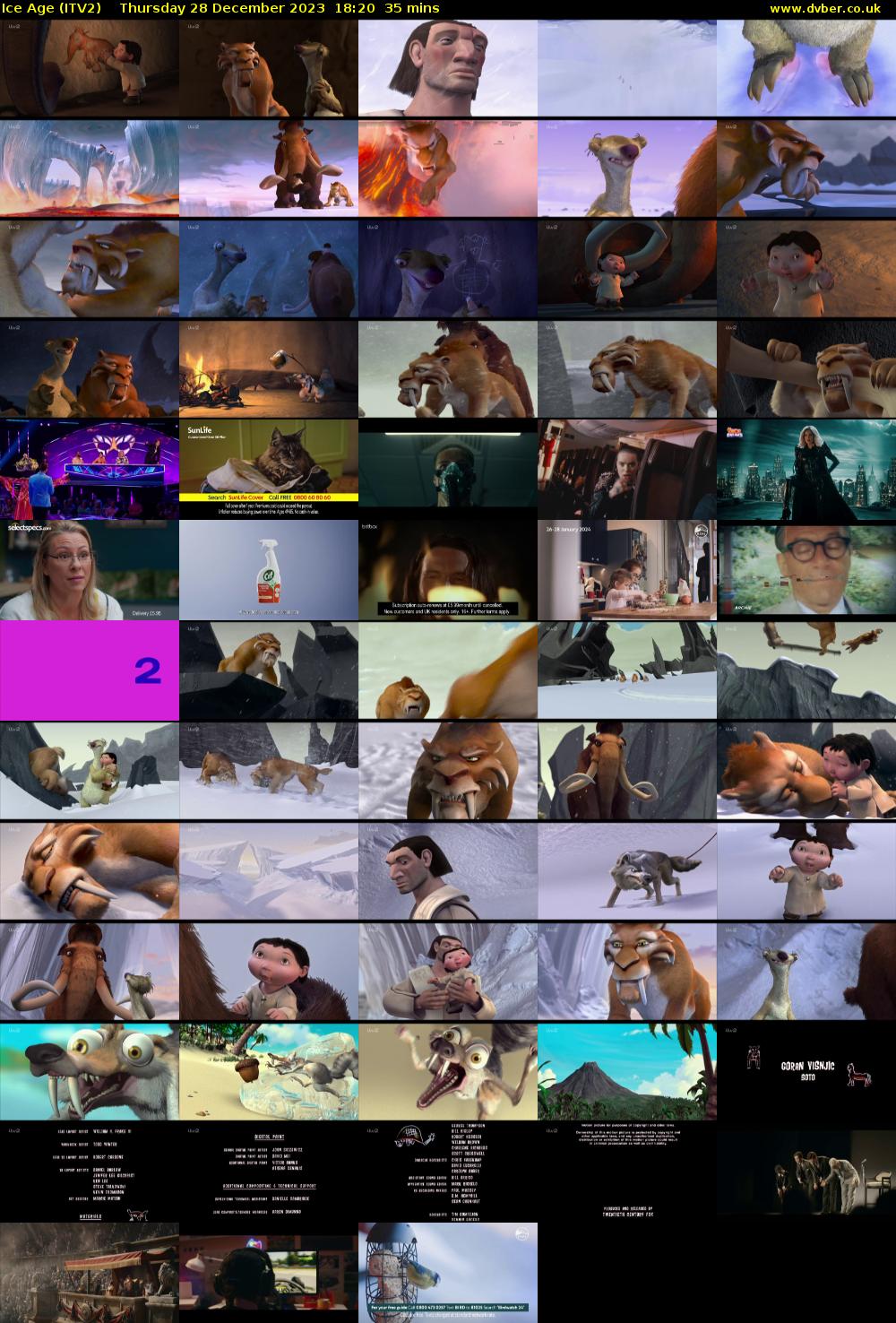 Ice Age (ITV2) Thursday 28 December 2023 18:20 - 18:55