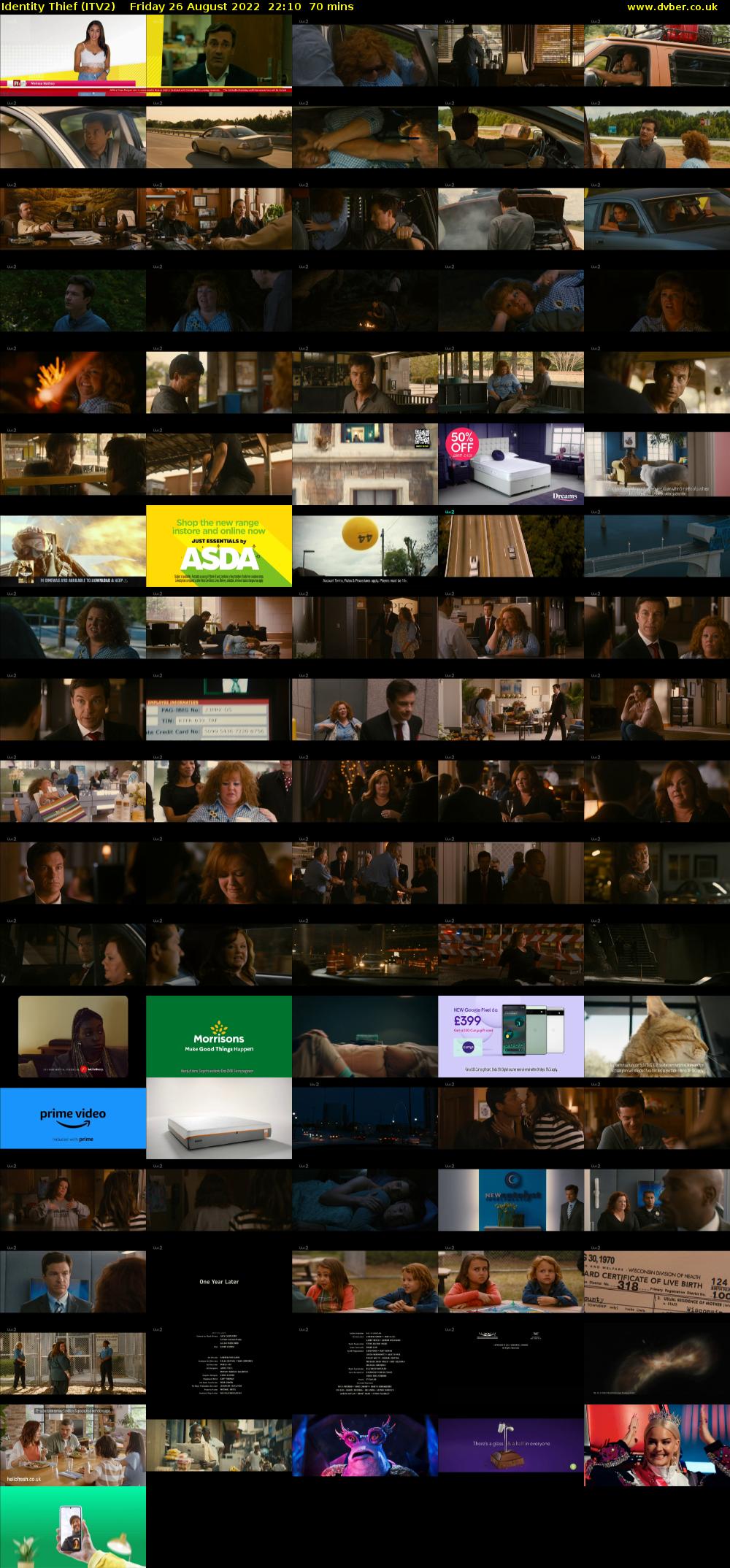 Identity Thief (ITV2) Friday 26 August 2022 22:10 - 23:20
