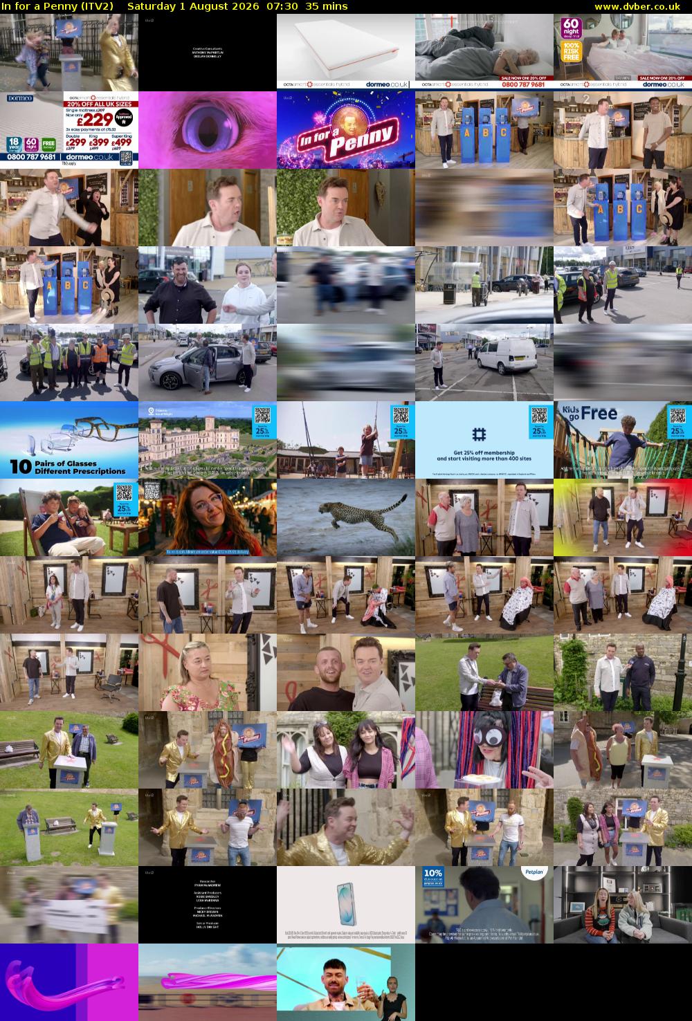 In For A Penny (ITV2) Saturday 1 August 2026 07:30 - 08:05