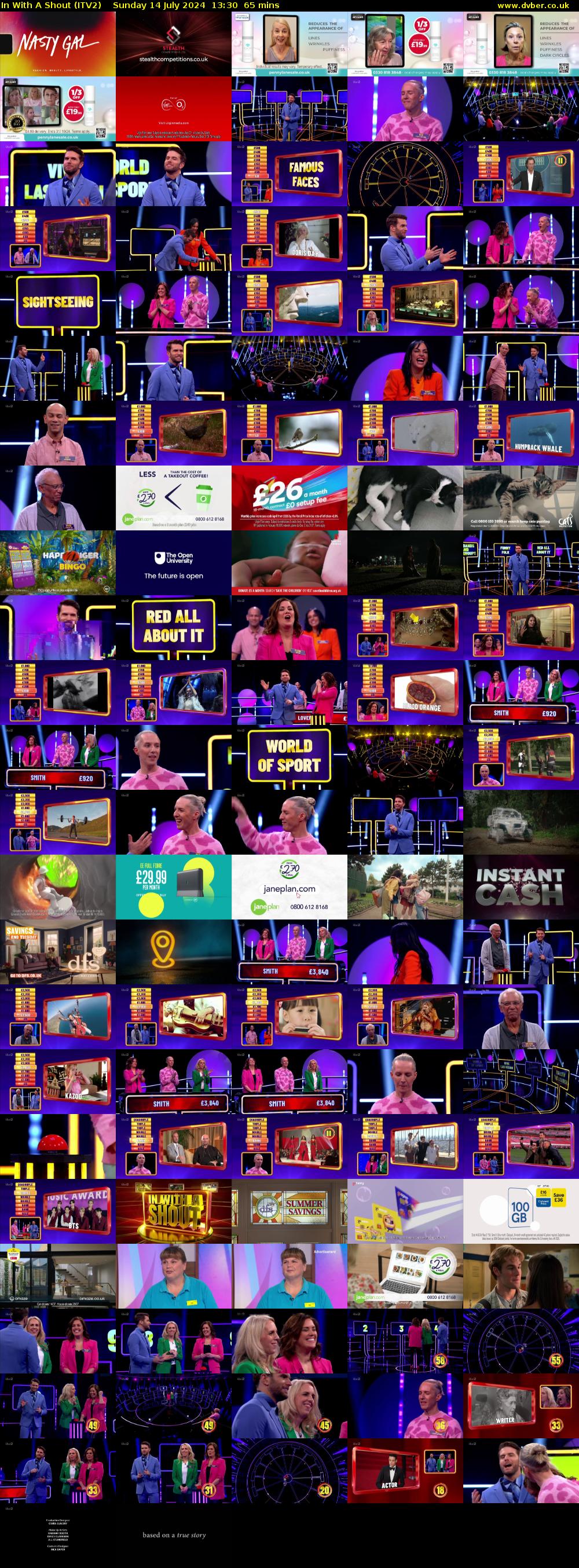In With A Shout (ITV2) Sunday 14 July 2024 13:30 - 14:35