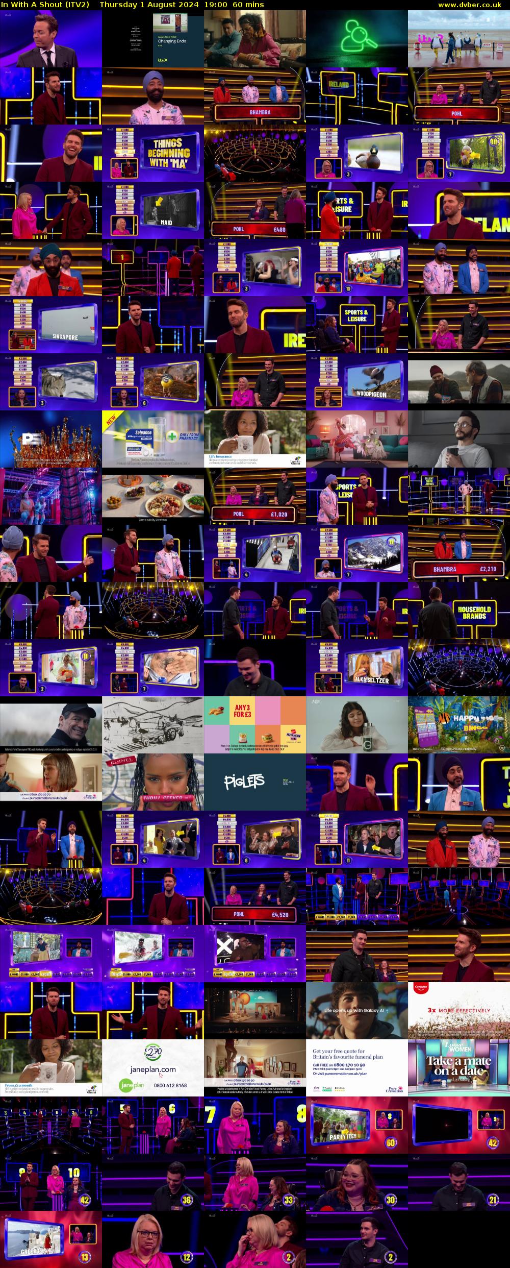 In With A Shout (ITV2) Thursday 1 August 2024 19:00 - 20:00