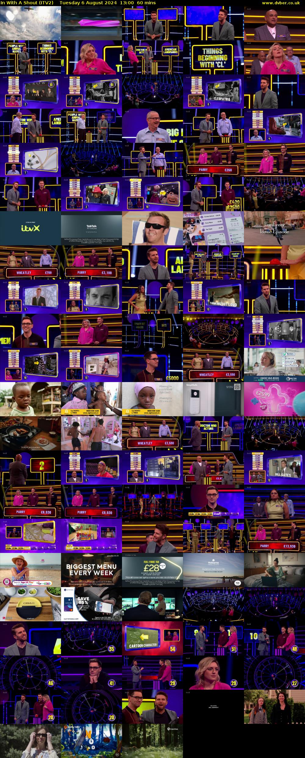 In With A Shout (ITV2) Tuesday 6 August 2024 13:00 - 14:00