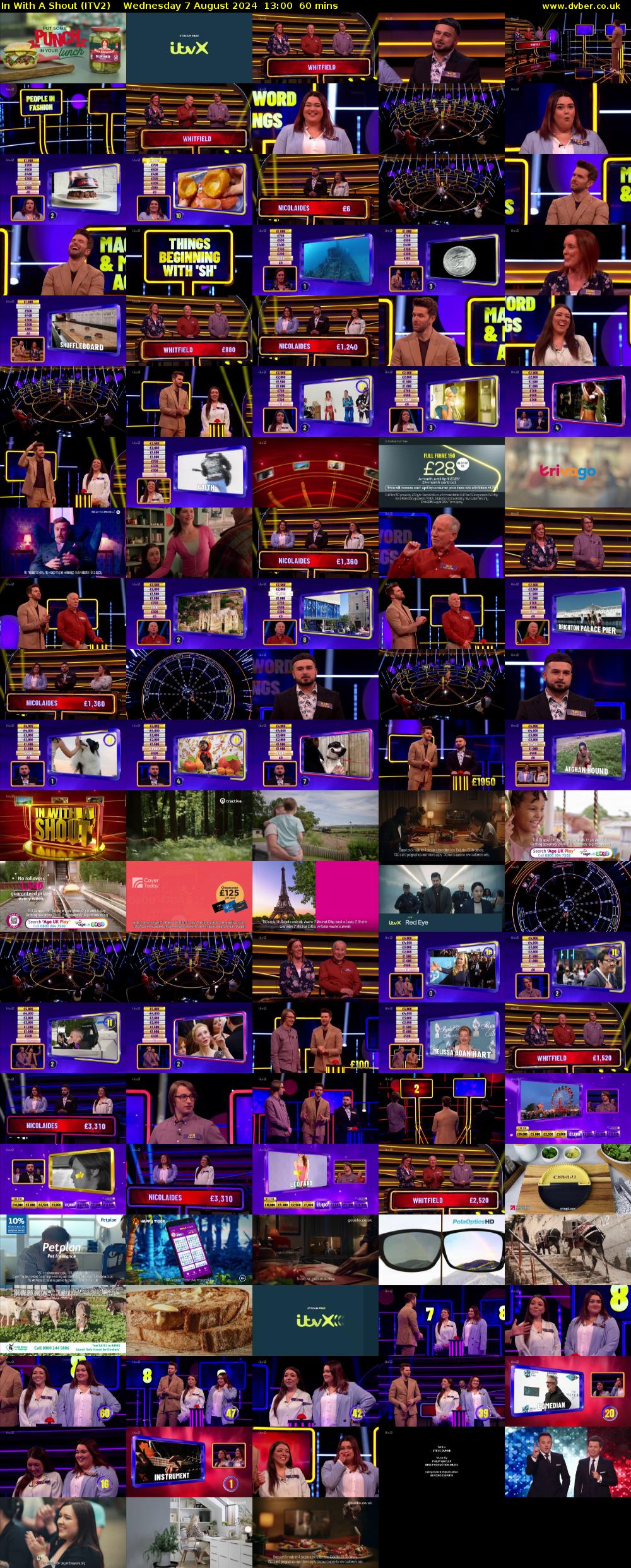 In With A Shout (ITV2) Wednesday 7 August 2024 13:00 - 14:00