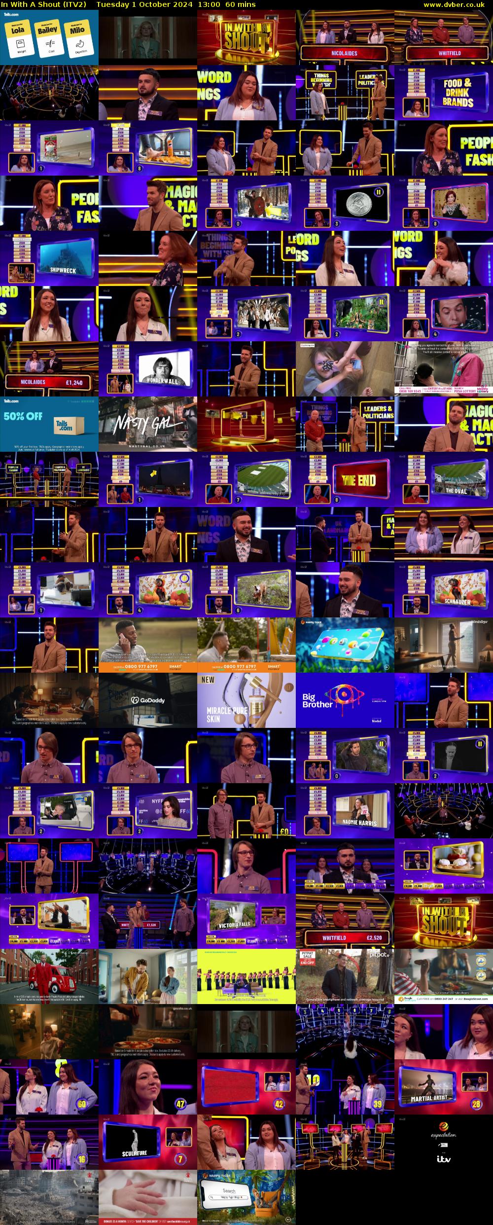 In With A Shout (ITV2) Tuesday 1 October 2024 13:00 - 14:00
