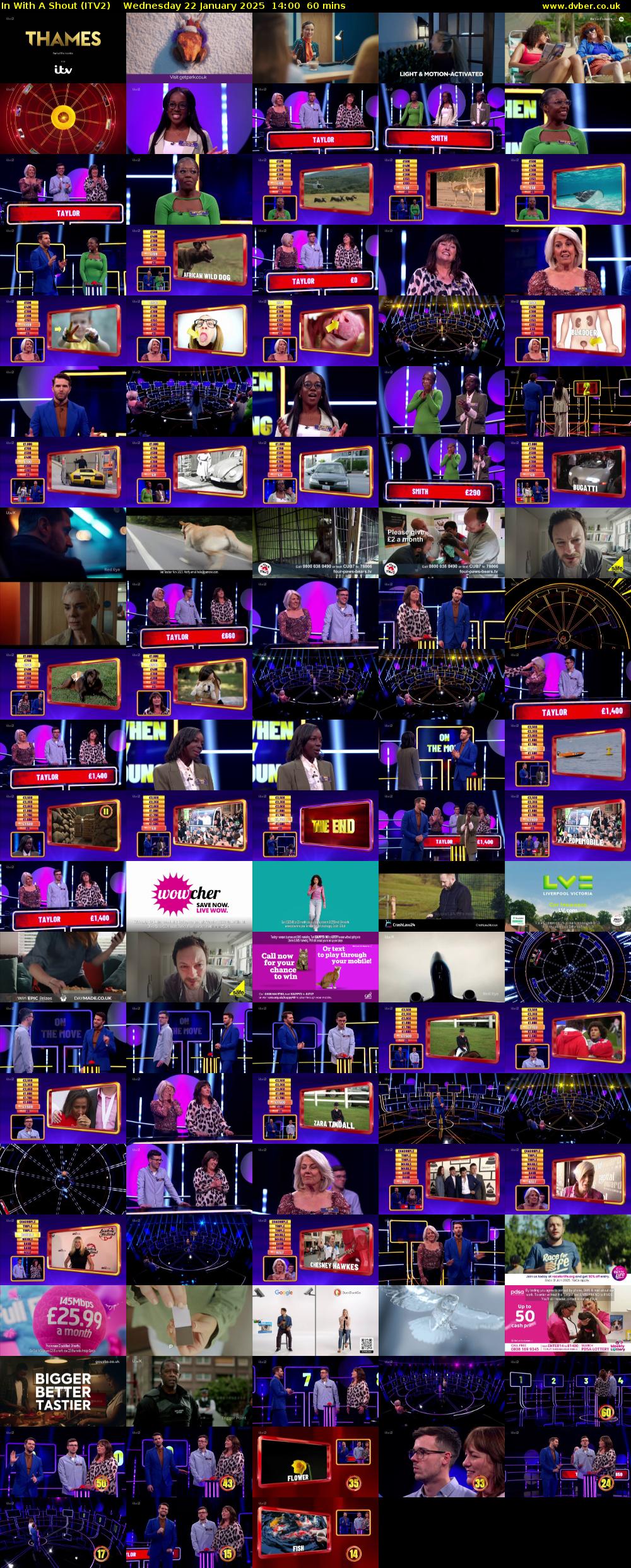 In With A Shout (ITV2) Wednesday 22 January 2025 14:00 - 15:00