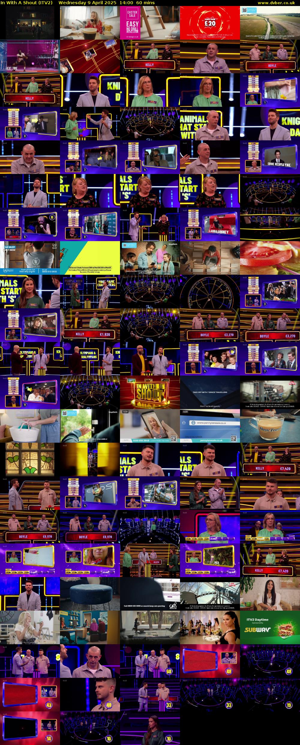 In With A Shout (ITV2) Wednesday 9 April 2025 14:00 - 15:00