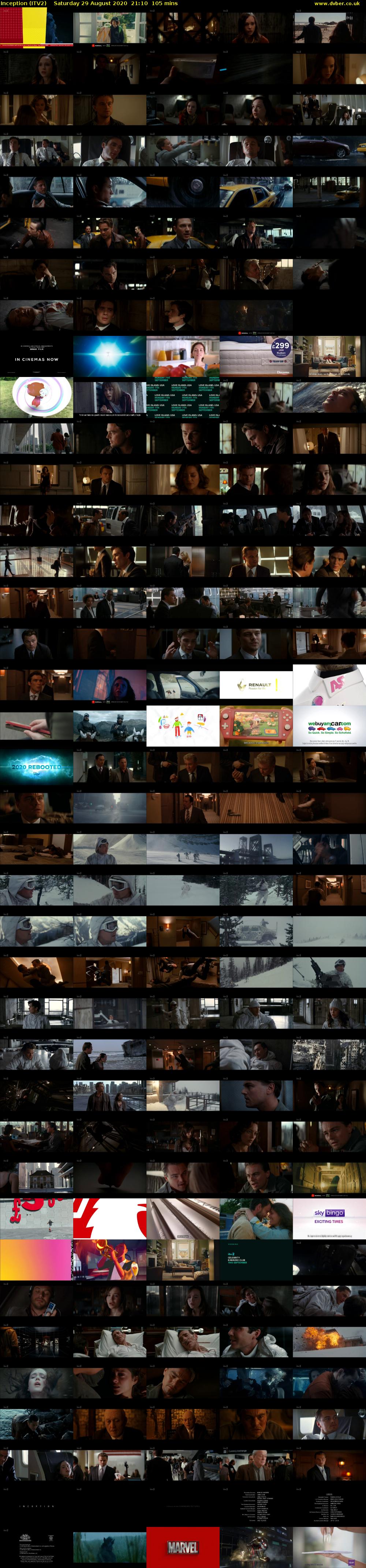 Inception (ITV2) Saturday 29 August 2020 21:10 - 22:55