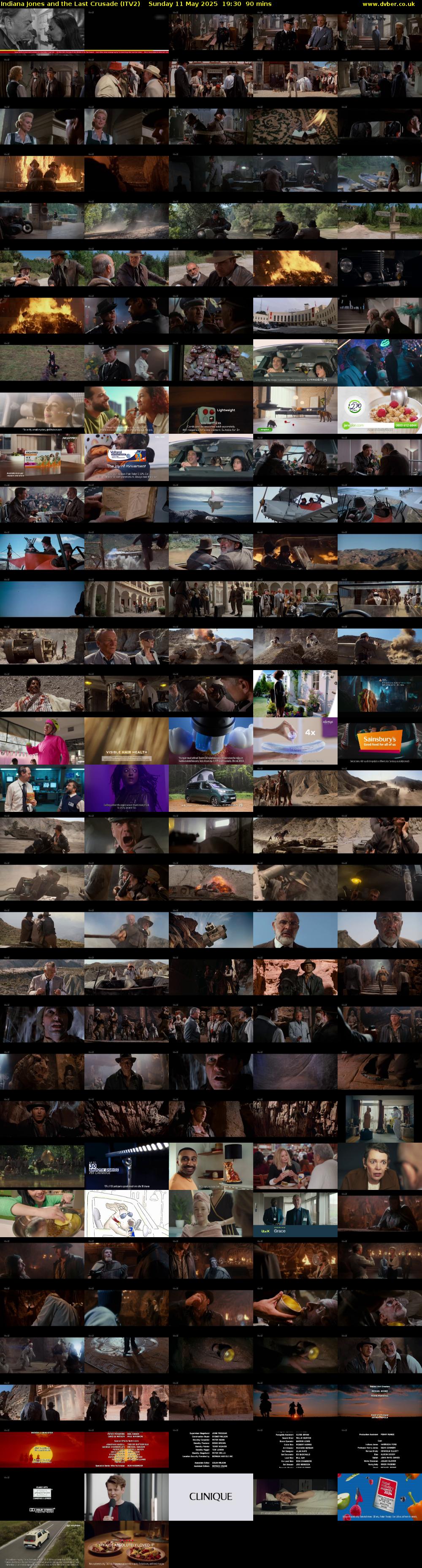 Indiana Jones and the Last Crusade (ITV2) Sunday 11 May 2025 19:30 - 21:00