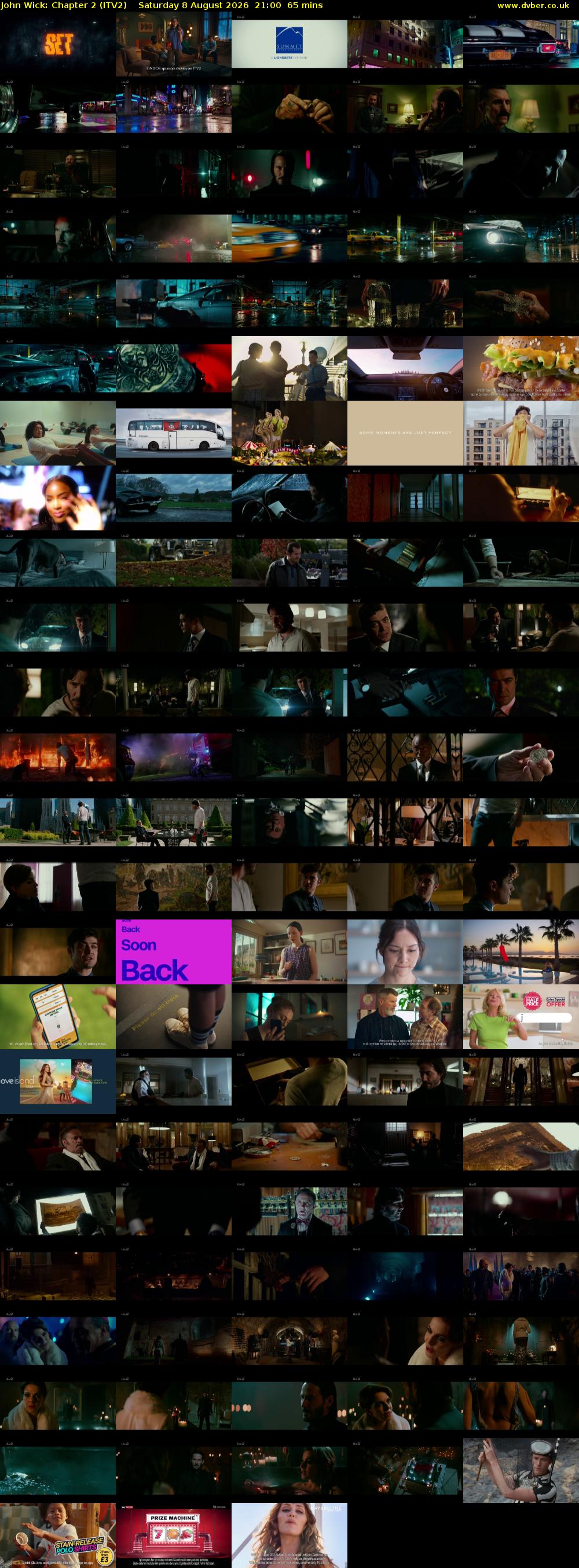 John Wick: Chapter 2 (ITV2) Saturday 8 August 2026 21:00 - 22:05