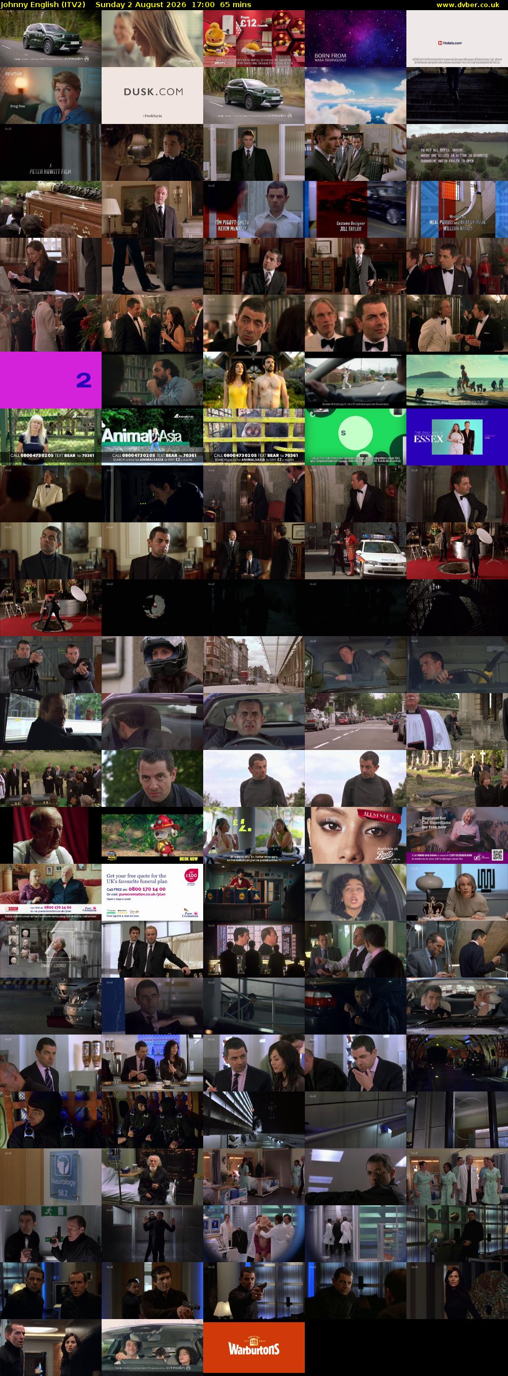 Johnny English (ITV2) Sunday 2 August 2026 17:00 - 18:05