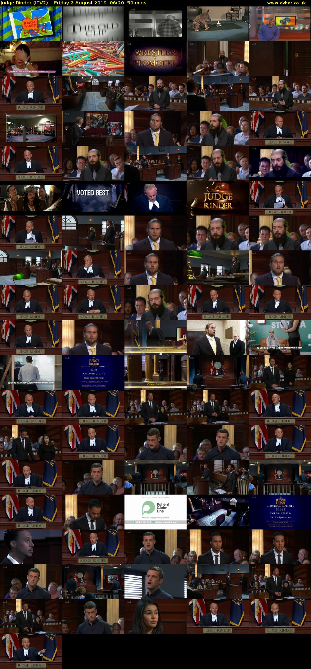 Judge Rinder (ITV2) Friday 2 August 2019 06:20 - 07:10