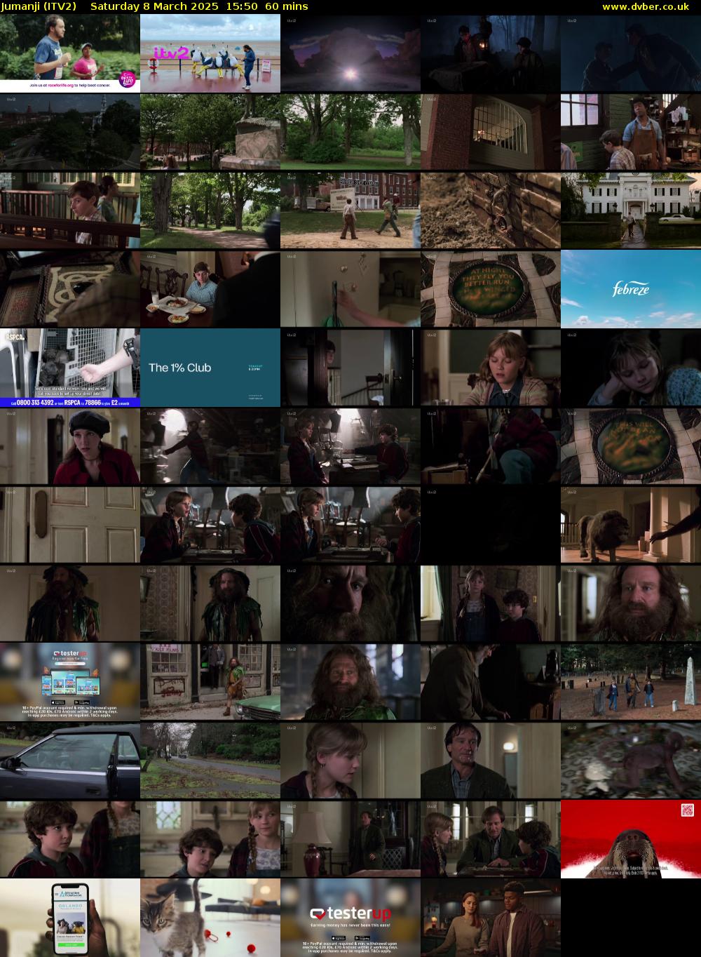 Jumanji (ITV2) Saturday 8 March 2025 15:50 - 16:50