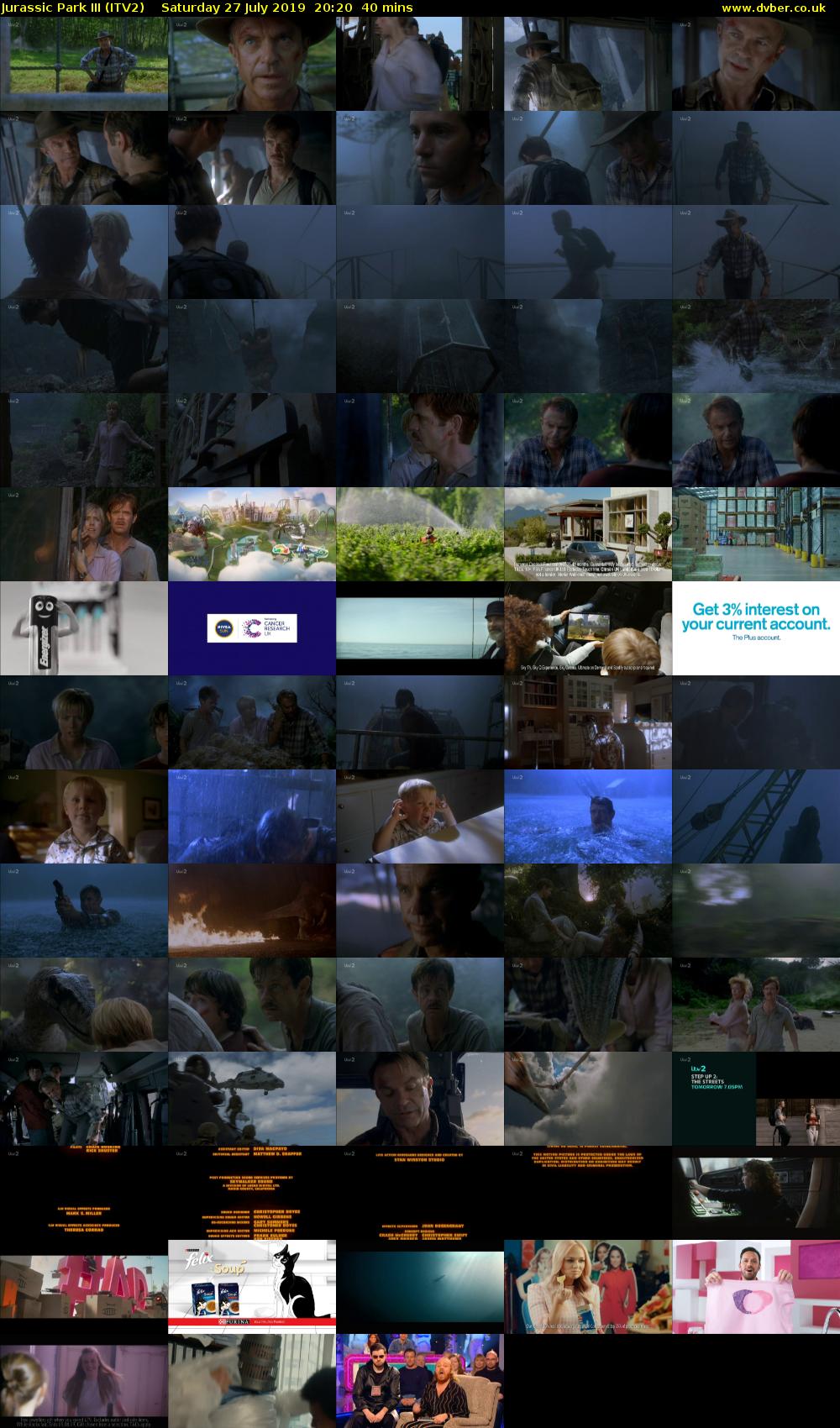 Jurassic Park III (ITV2) Saturday 27 July 2019 20:20 - 21:00