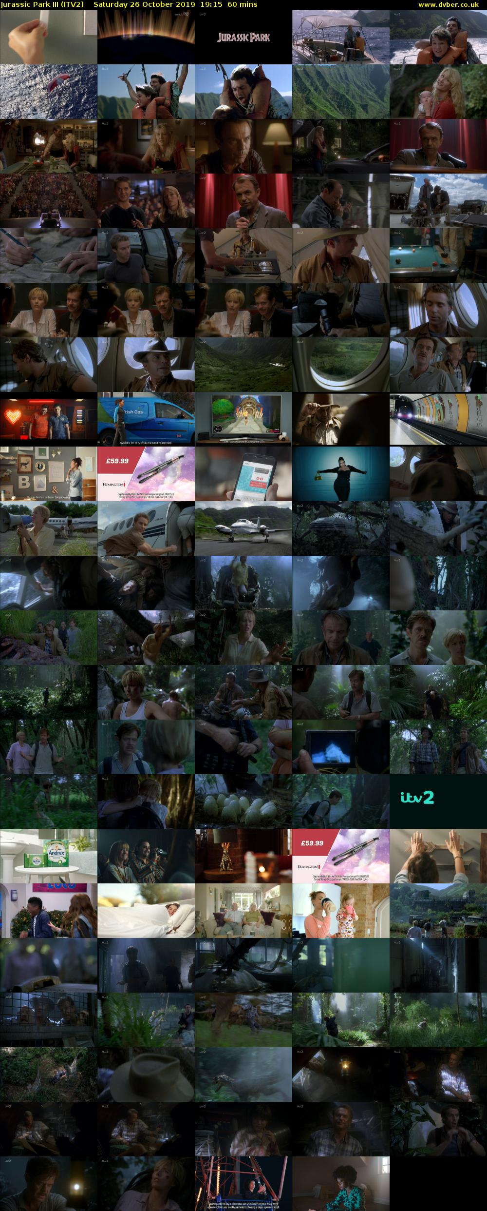 Jurassic Park III (ITV2) Saturday 26 October 2019 19:15 - 20:15