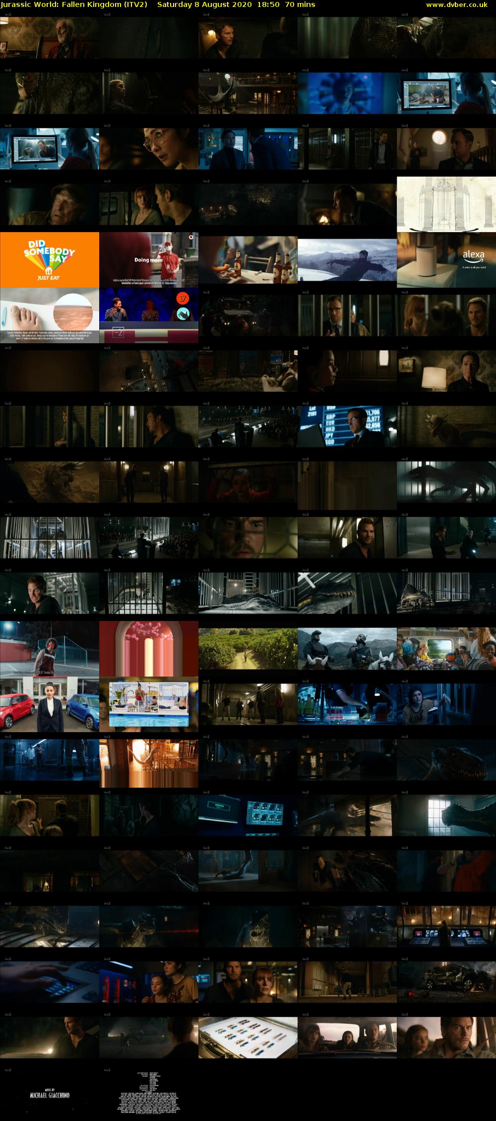 Jurassic World: Fallen Kingdom (ITV2) Saturday 8 August 2020 18:50 - 20:00