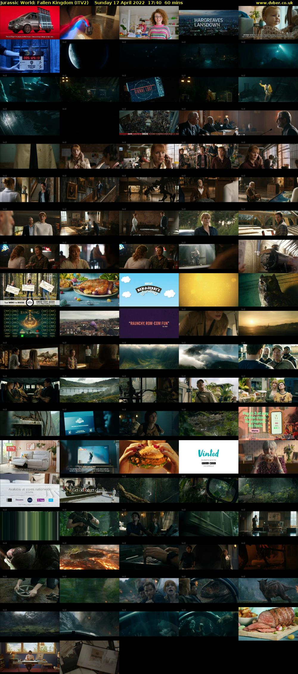 Jurassic World: Fallen Kingdom (ITV2) Sunday 17 April 2022 17:40 - 18:40