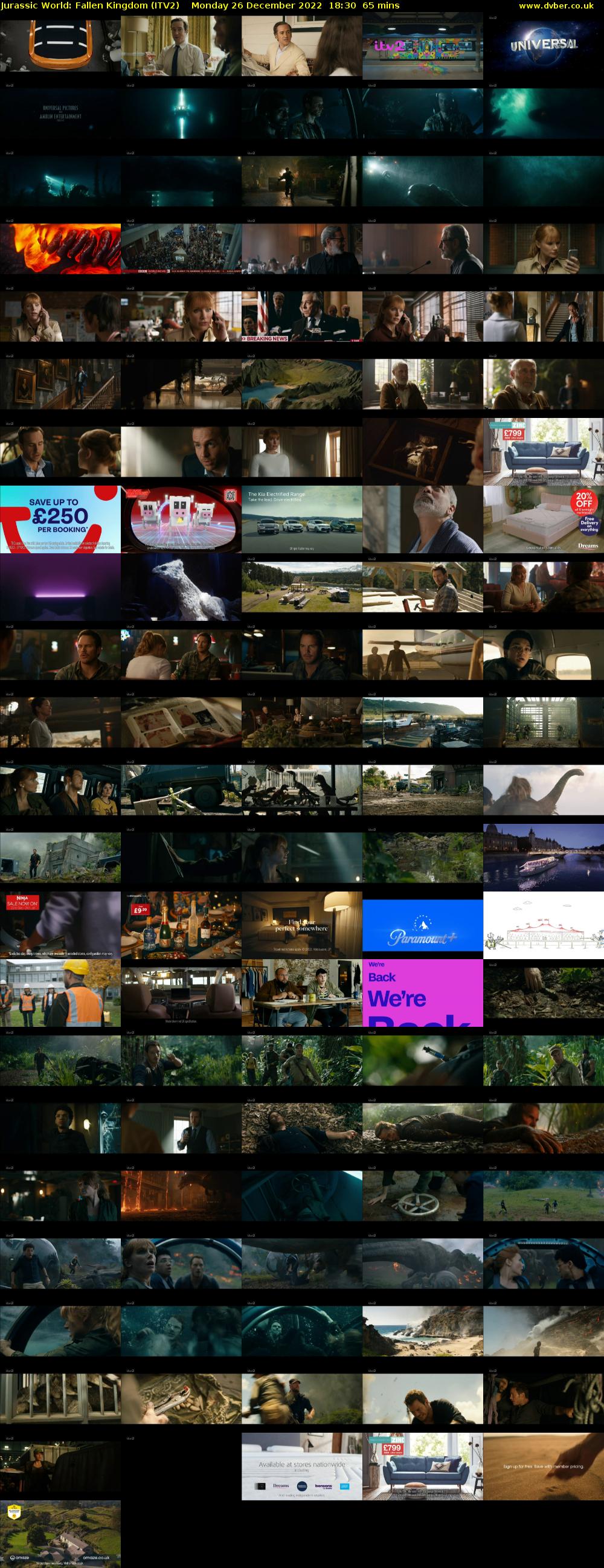 Jurassic World: Fallen Kingdom (ITV2) Monday 26 December 2022 18:30 - 19:35