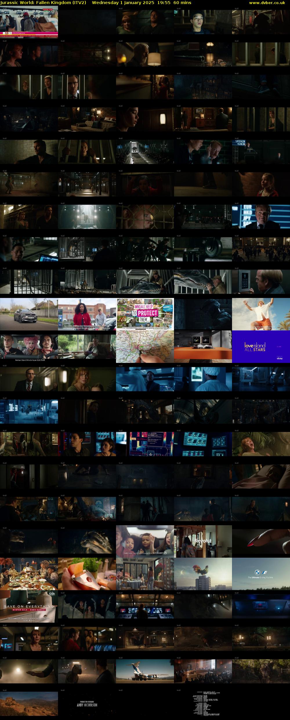 Jurassic World: Fallen Kingdom (ITV2) Wednesday 1 January 2025 19:55 - 20:55