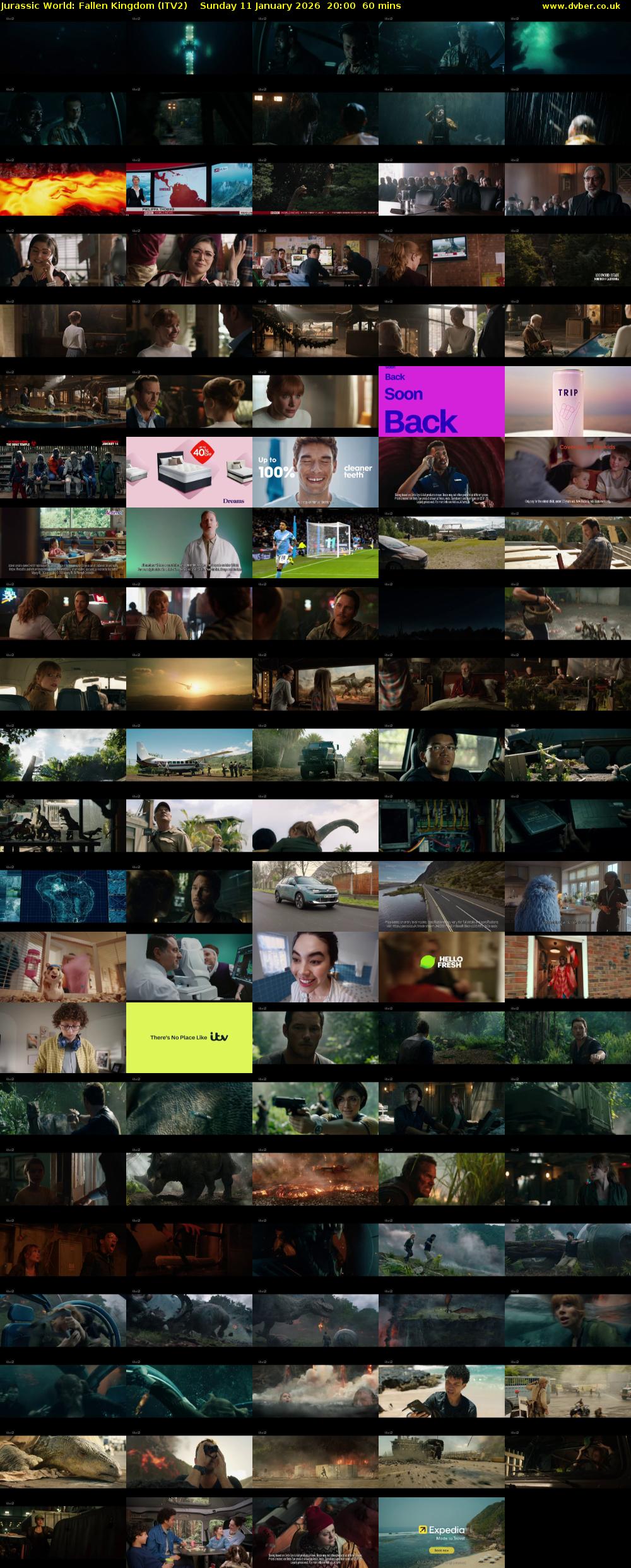 Jurassic World: Fallen Kingdom (ITV2) Sunday 11 January 2026 20:00 - 21:00