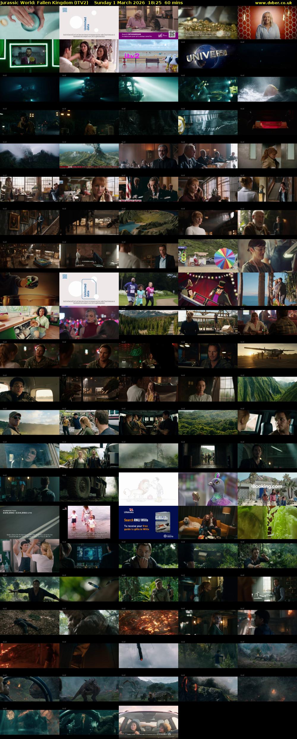 Jurassic World: Fallen Kingdom (ITV2) Sunday 1 March 2026 18:25 - 19:25