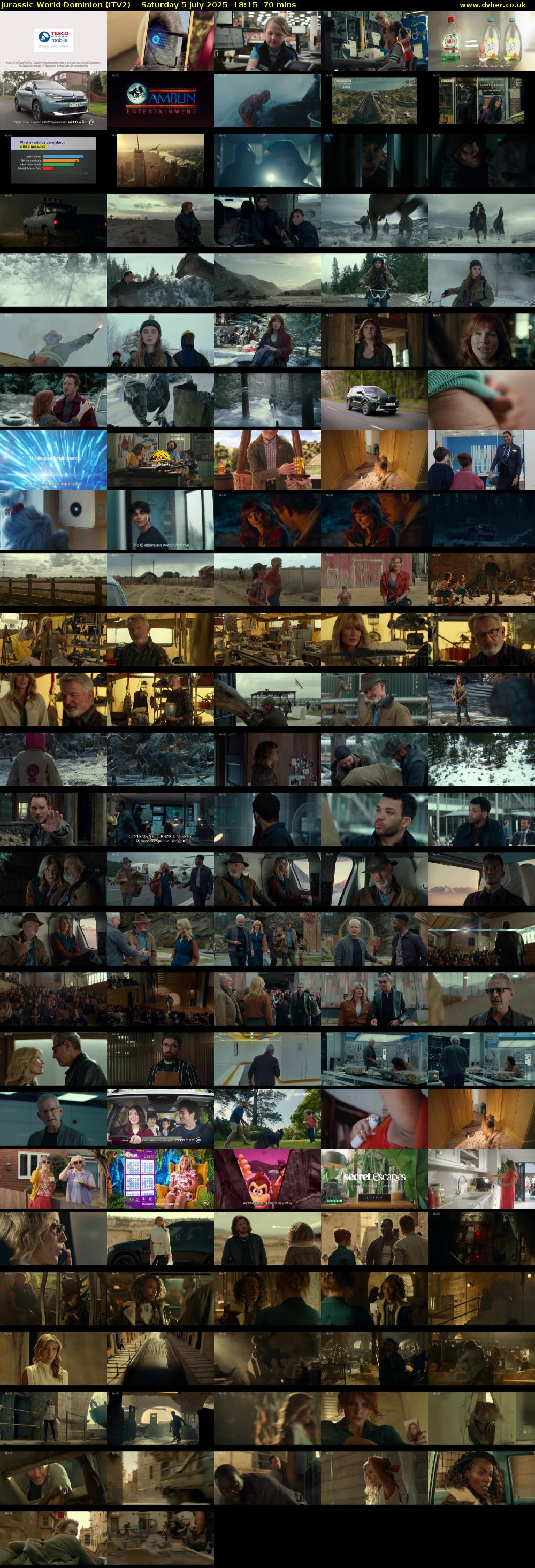 Jurassic World Dominion (ITV2) Saturday 5 July 2025 18:15 - 19:25