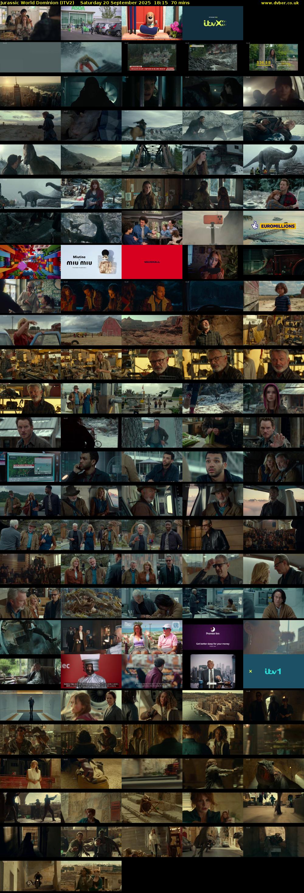 Jurassic World Dominion (ITV2) Saturday 20 September 2025 18:15 - 19:25