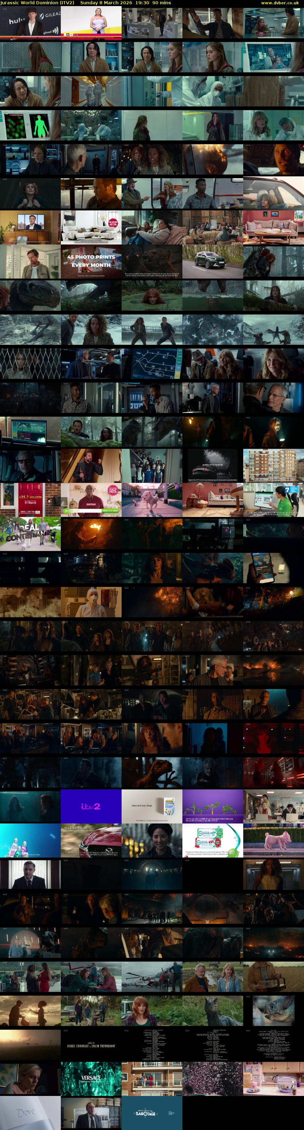 Jurassic World Dominion (ITV2) Sunday 8 March 2026 19:30 - 21:00