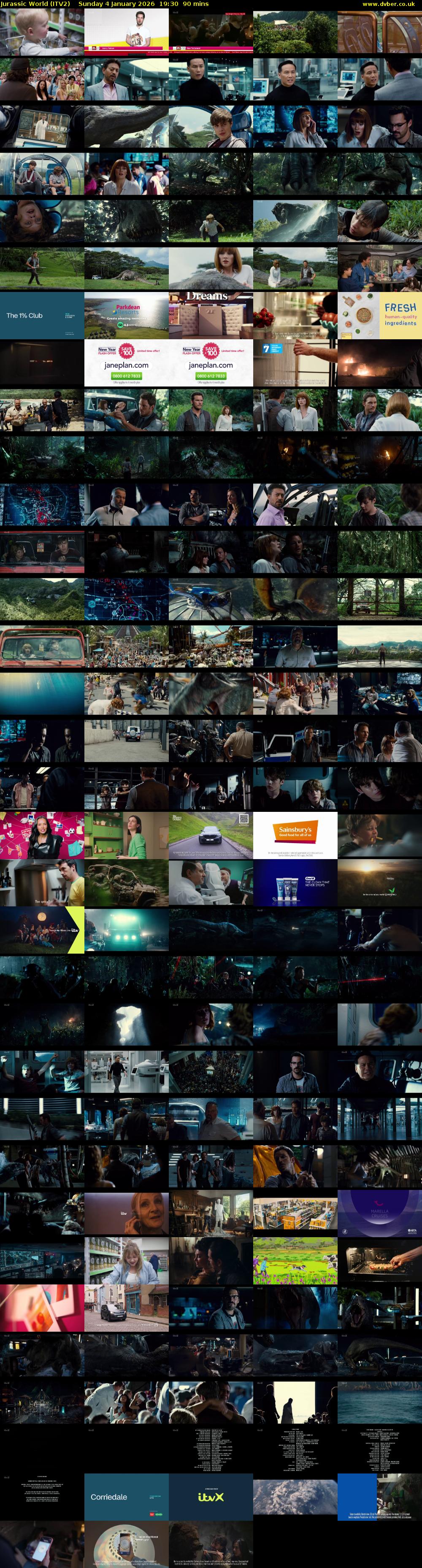 Jurassic World (ITV2) Sunday 4 January 2026 19:30 - 21:00